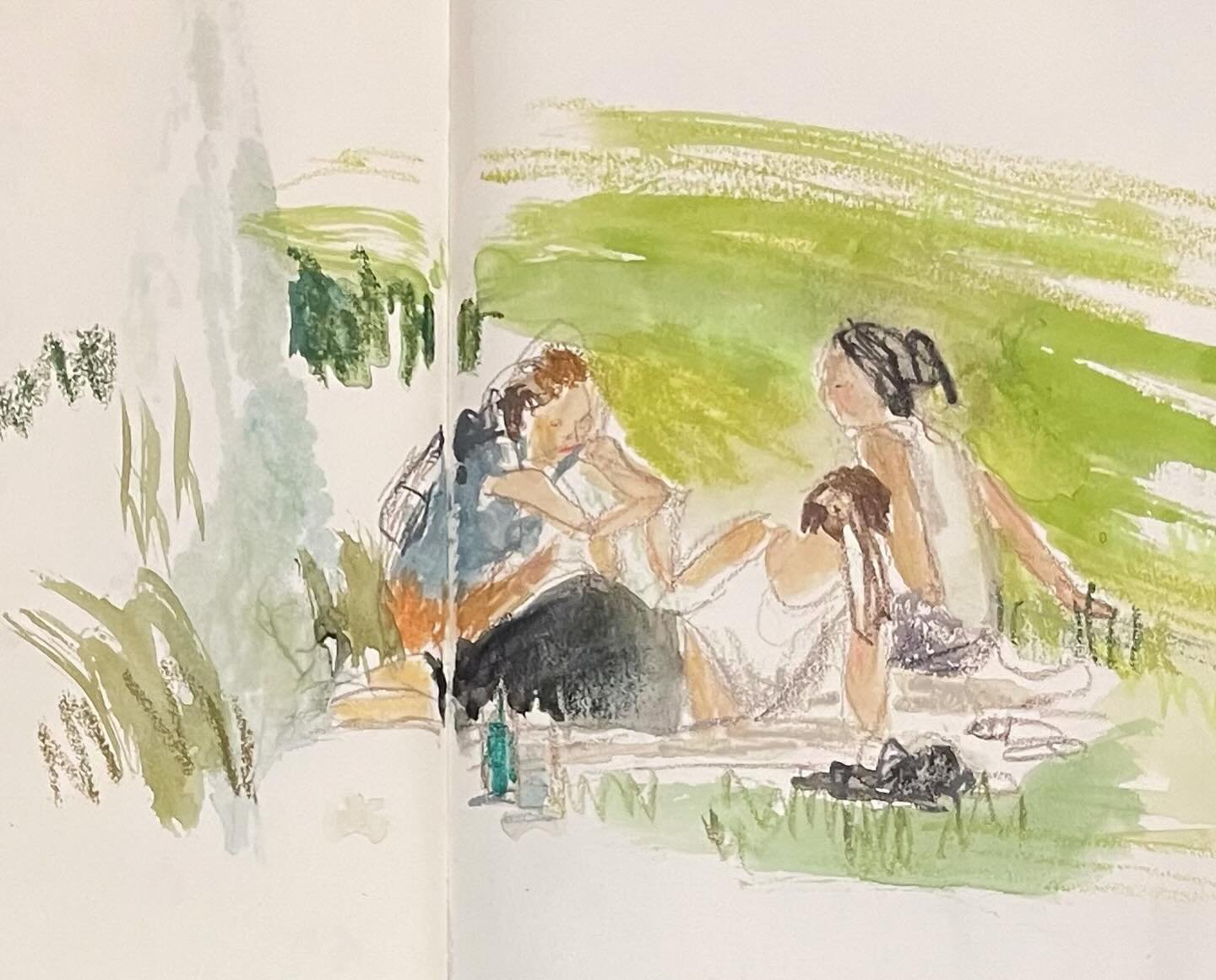 Today&rsquo;s post: flea markets and strolls by the Arno. So many lovely vignettes of people and places, had to pick just a few.  #florence #iloveflorence #arno #santacroce #italy #peoplewatching #sketchbook #sketchingitaly #sketchbooking #traveljour