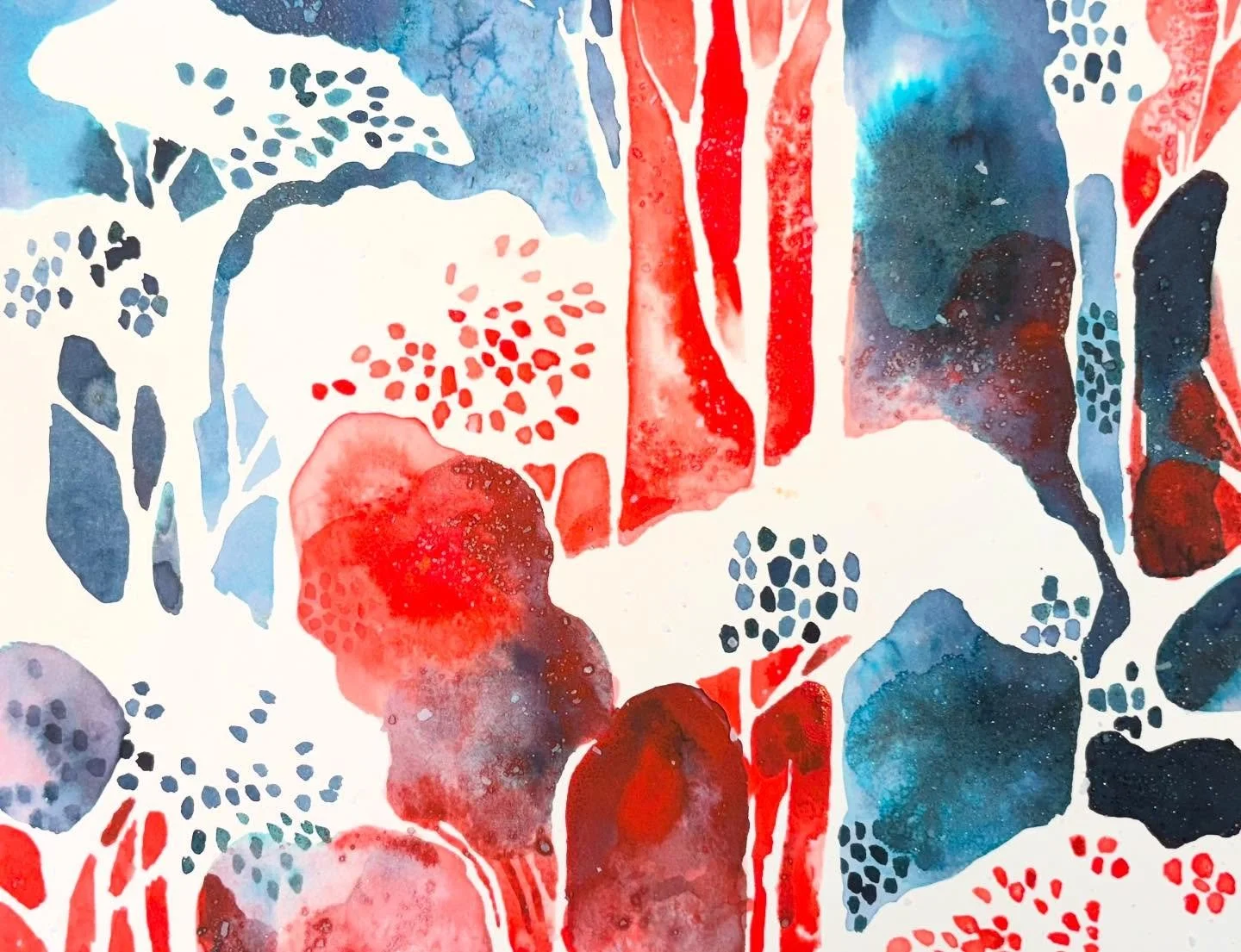 Happy 4th! 
#redandblue #july4 #july4th #independenceday #usa #blueandred #4thofjuly #4thofjulyfestivities #watercolortrees #watercolor #july4th2025 #redwhiteandblue #redwhiteandblue🔴⚪️🔵
