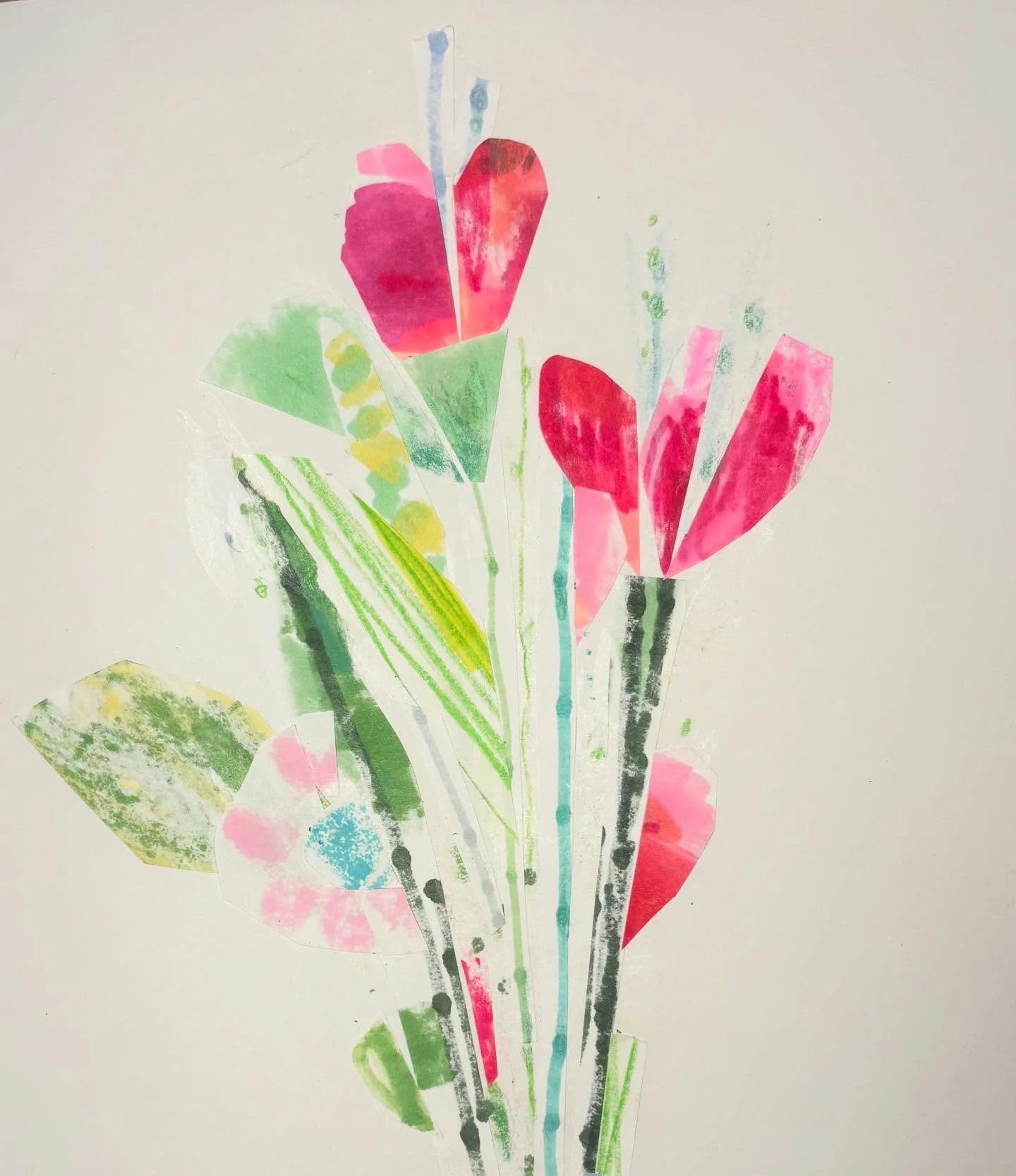 Summer flower vibes. Starting to feel a pull towards summer color pop. #flowers #summerflowers🌸 #heartflowers #summertime #collage #summervibes #pinkflowers #collageflowers