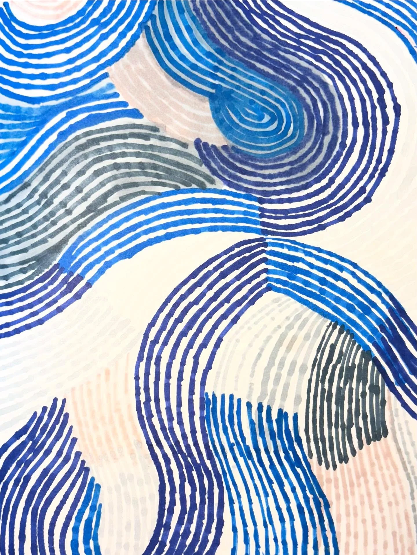 Ocean waves. Summer vibes. 
#oceanpattern #lines #oceanvibes #linepattern #markers #makingmarkers #sketchbook #seasidepattern#abstractocean