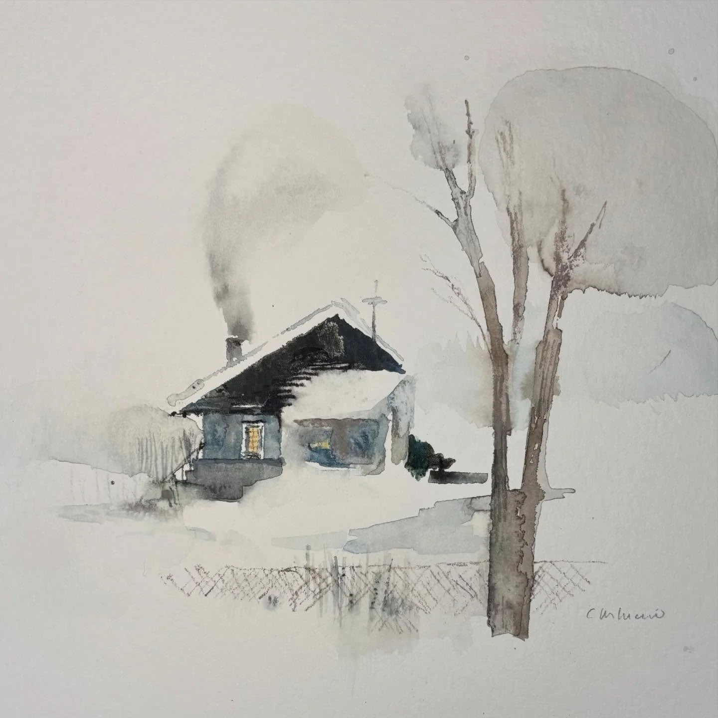 Snow day. Waking up to a blanket of white. Not sure I&rsquo;m ready for winter but it&rsquo;s here regardless. 
#snow #snowday #snowyday #houseinsnow #winter #winterscene #winterscape #letitsnow