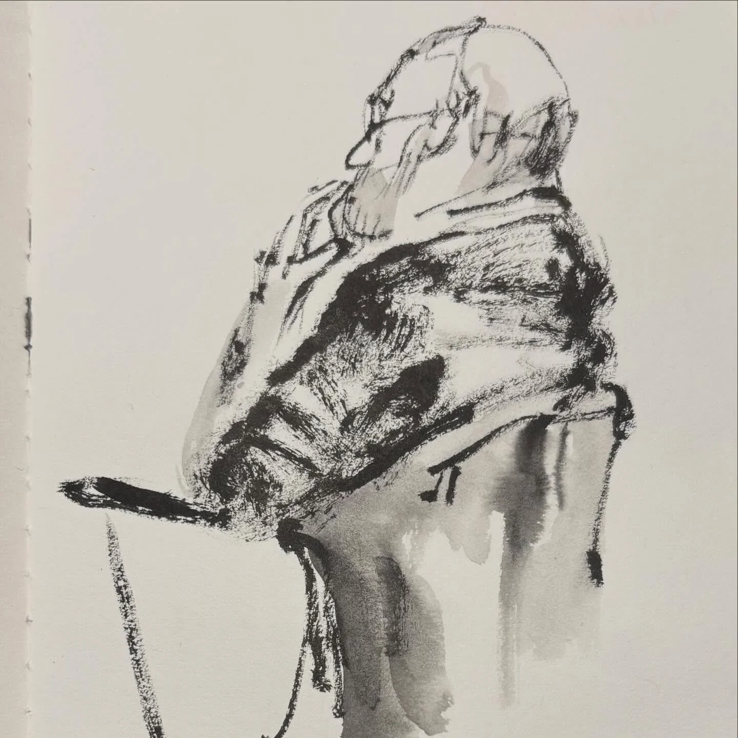 More meeting notes from last week. 
#portrait #sketchbook #inkdrawing #drawingpeople #peoplewatching