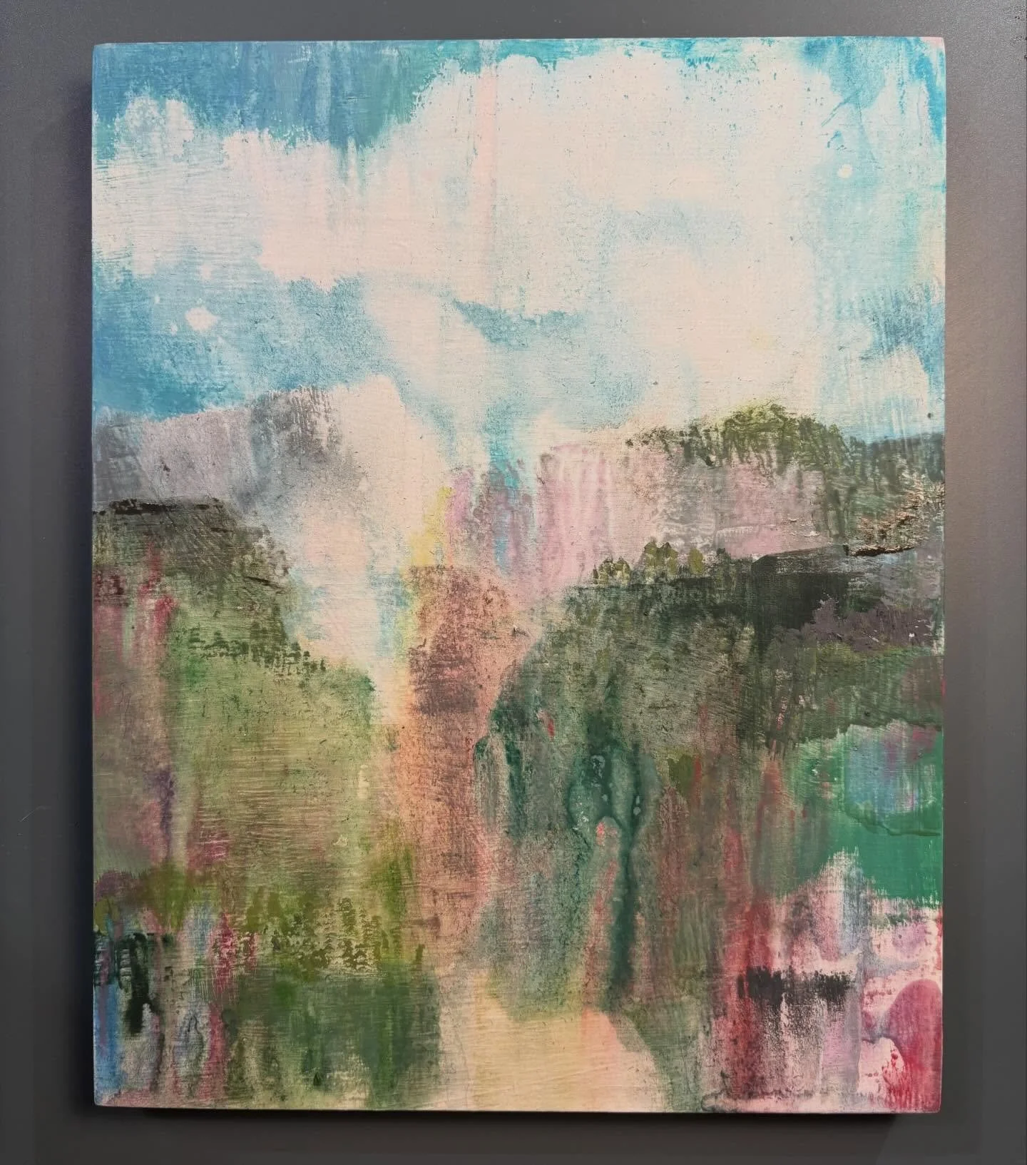 Playing with color palettes. 
#landscapeart #landscapes #skies #landscapeartist #abstractlandscapepainting