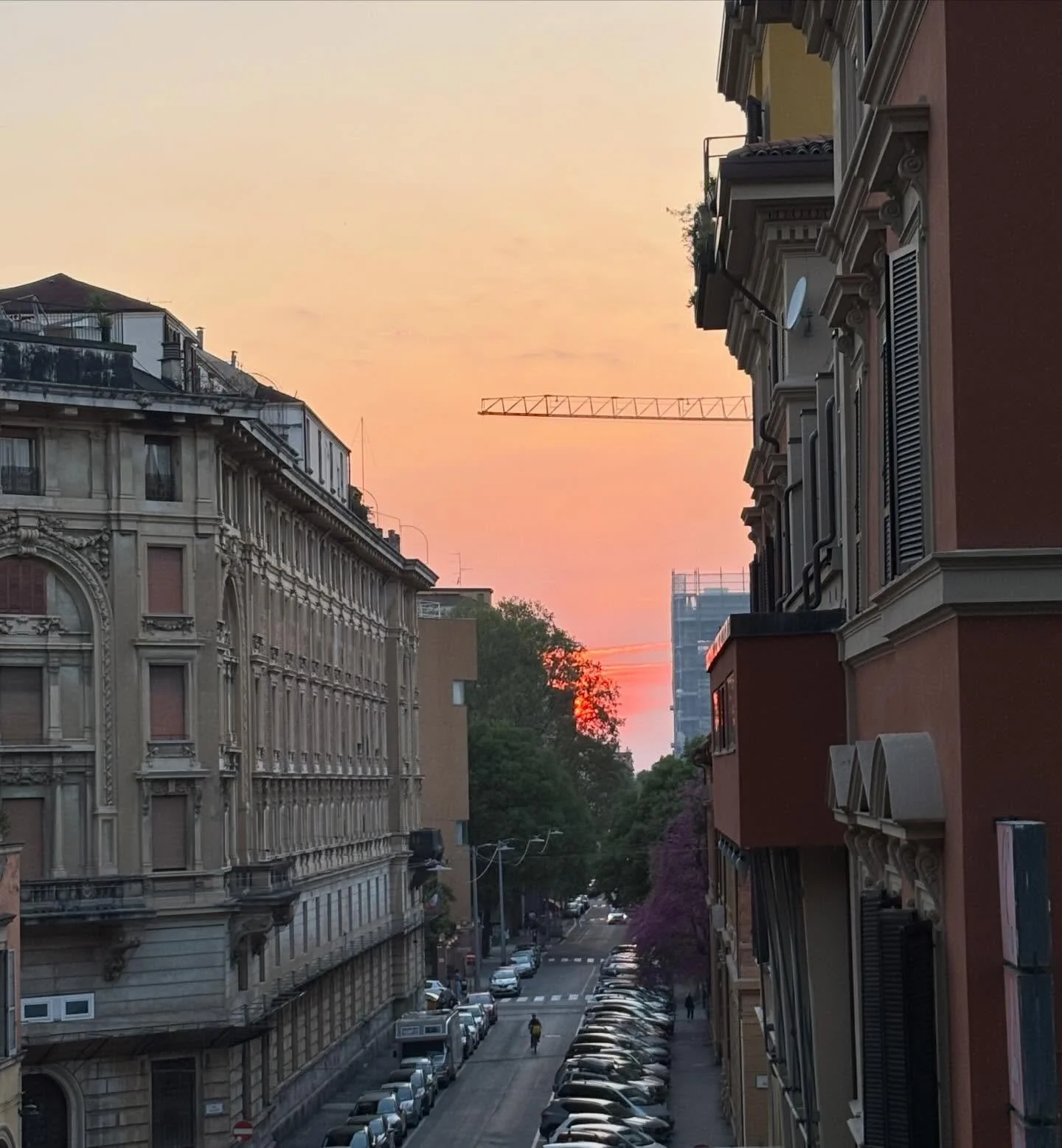Here&rsquo;s a few photos I snapped when I was out and about in Bologna. I noticed that this time around I was captured by sunsets and the mood that comes about when the shapes get dark in the foreground and the light sneaks in. The flower market on 