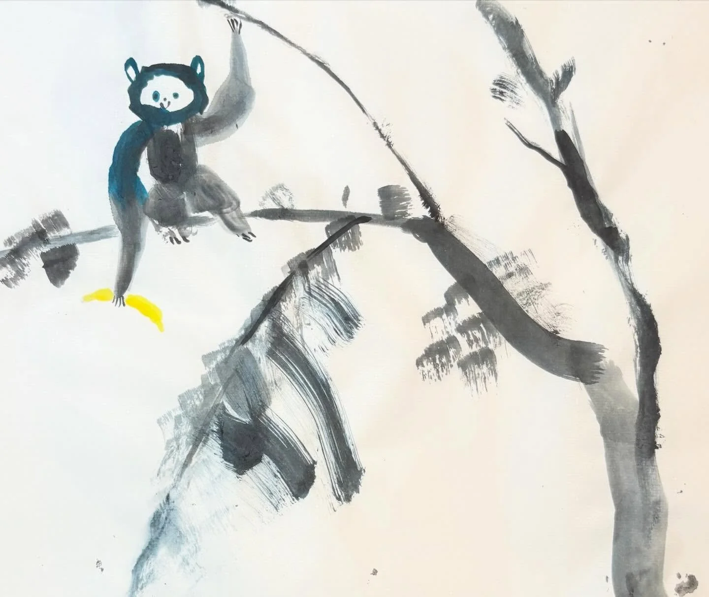 Just monkeying around. 
#monkeys #monkeys #sumiink #japaneseinspired #monkeymind