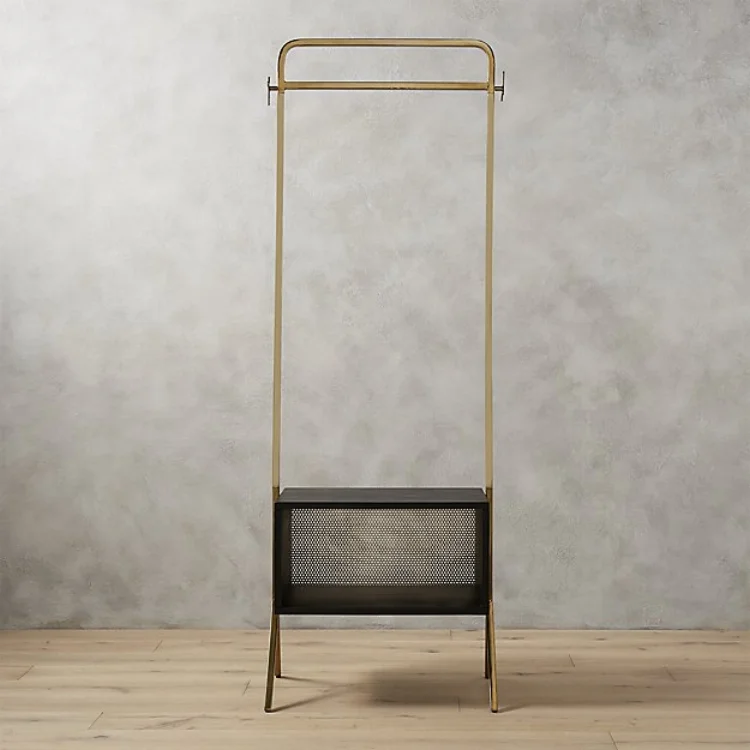 The Valet Clothes Stand from CB2 is an affordable, sleek and beautiful solution for guest-storage in a home office.