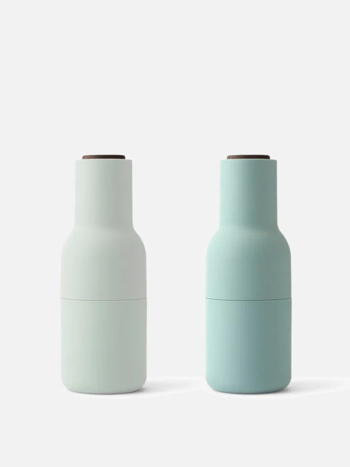 Small, 2-piece bottle grinder from MenuDesign. Designed by Kasper Ronn @ Norm Architects.