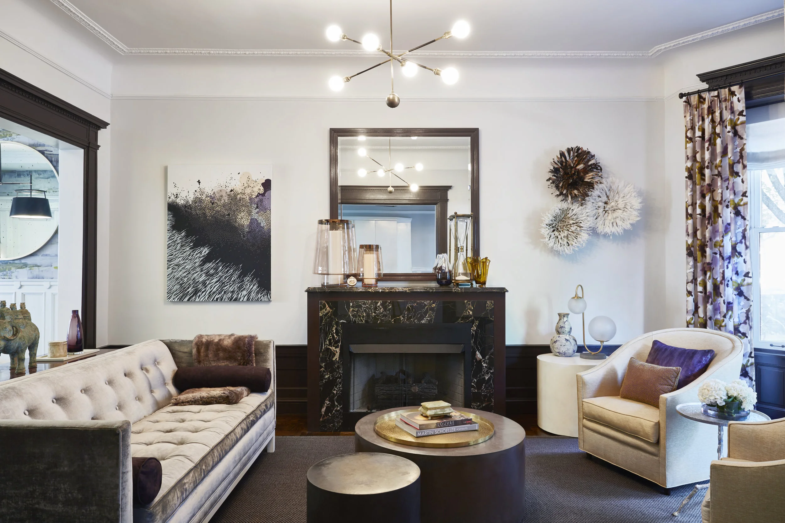 Our eclectic yet timeless living room from our ‘ Park Slope Glam ’ project.