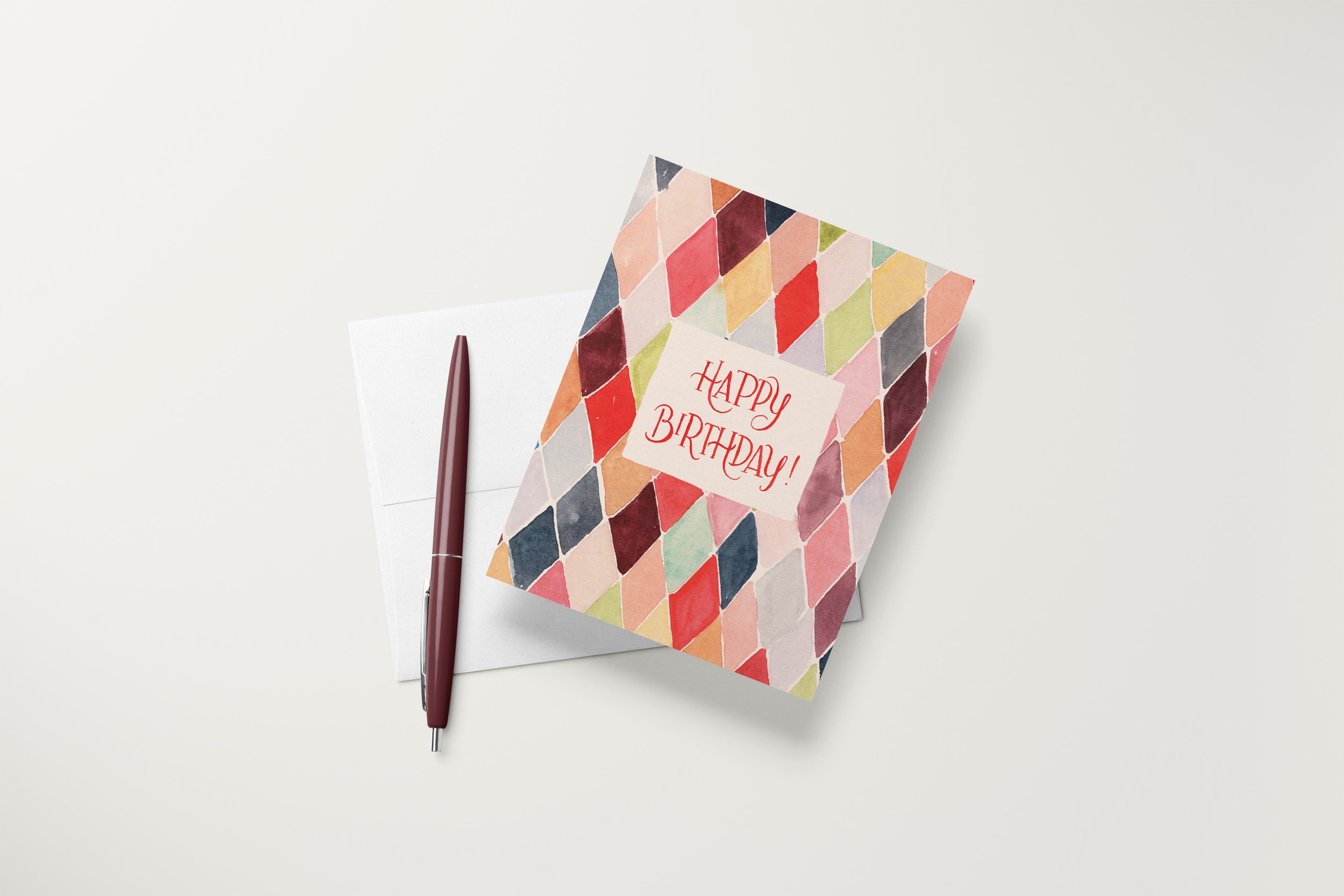 Colorful Diamond Birthday Card Mock with Pen.jpg