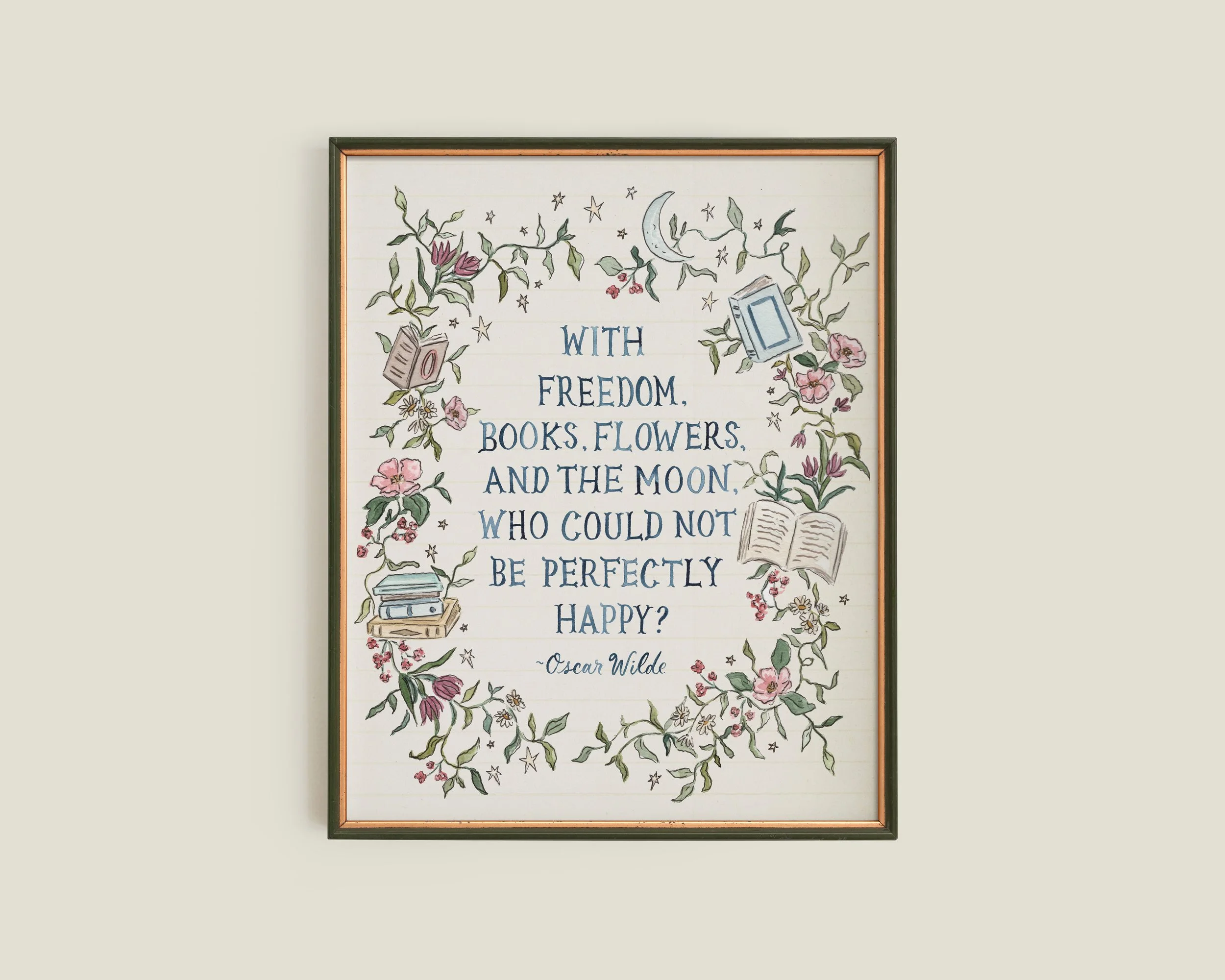 Freedom Books Flowers Moon Oscar Wilde Quote 8x10 Print.jpg