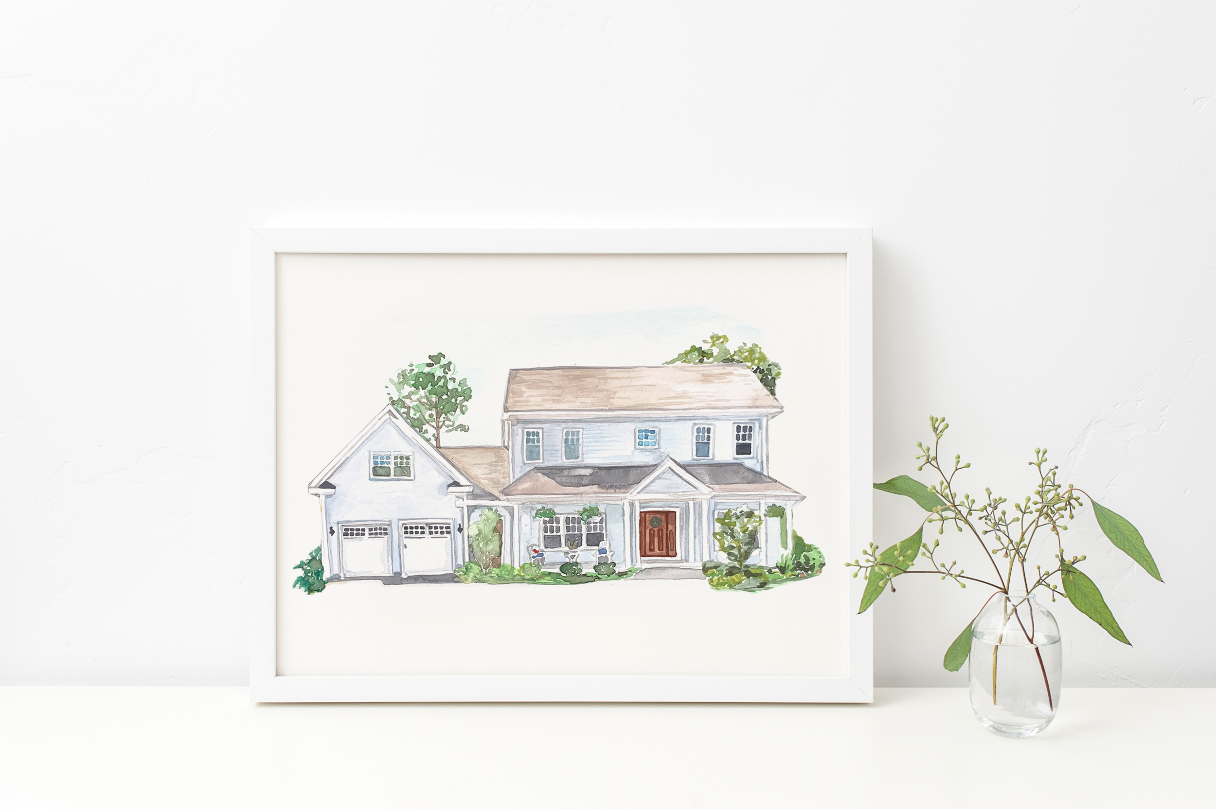 Original Watercolor House Painting, Custom Watercolor House Portrait,  Nursery Artwork, Cute House Portrait, Housewarming Gift, First Home 