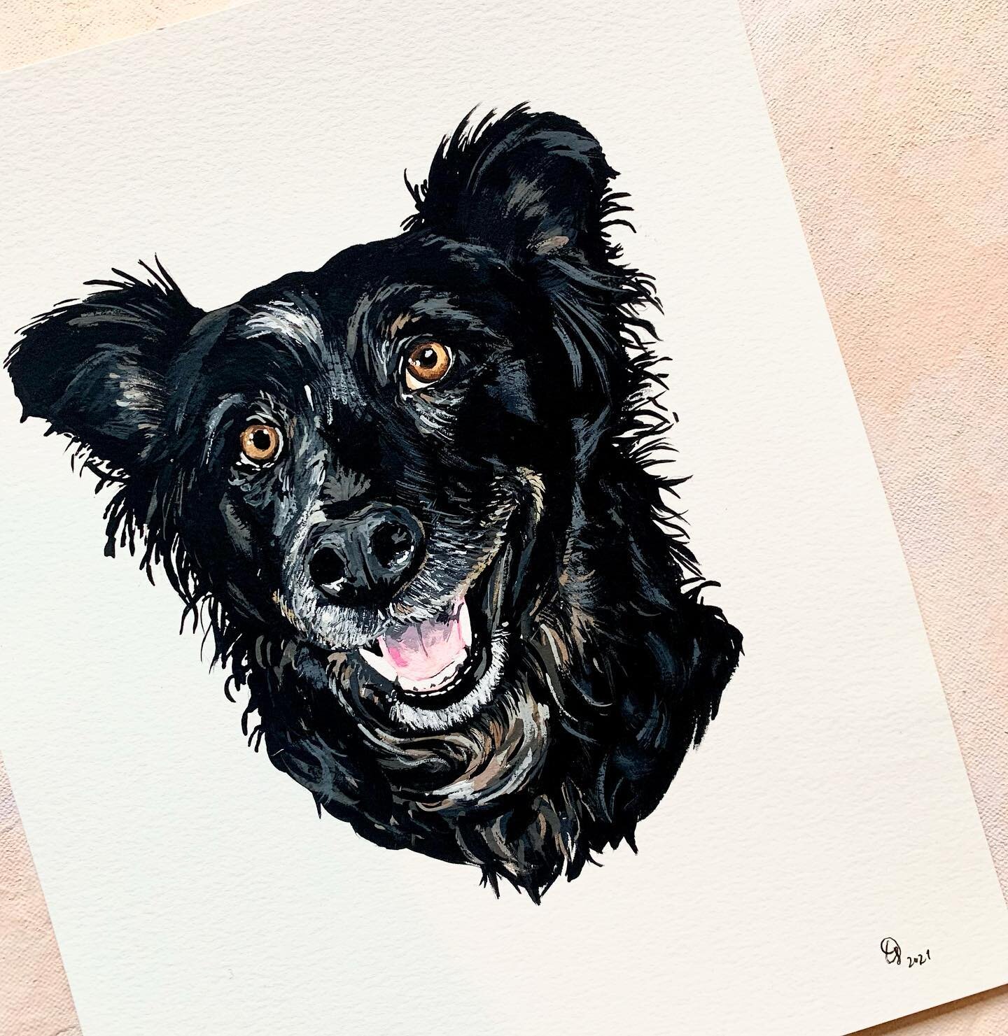 It felt great to take some time to put on makeup and get dressed in a fun outfit today, but you know what felt even better?  Having my client email me a photo of the recipient of this pet portrait with a HUGE smile on their face! 🥰 And that folks, i