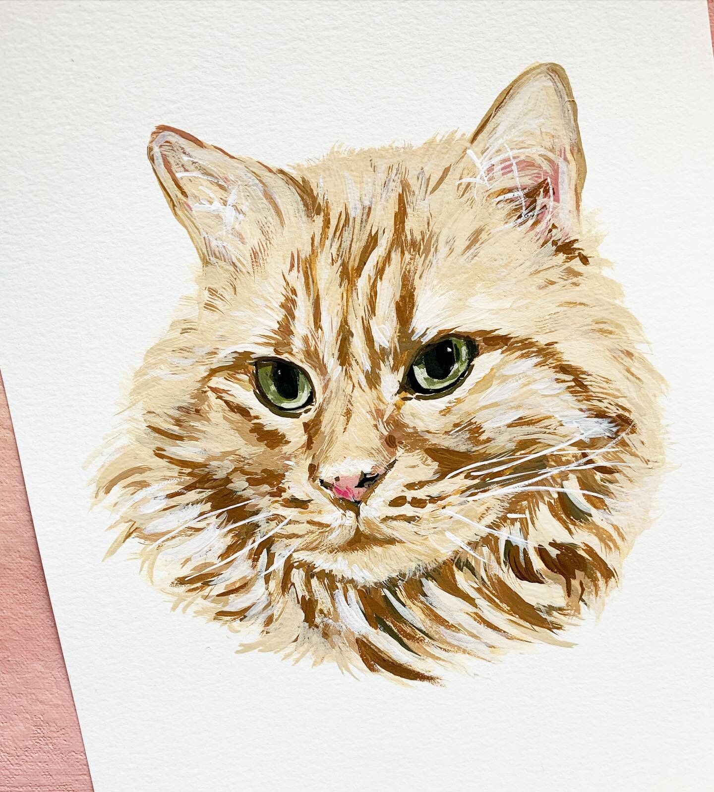 I&rsquo;m 1000% happier when the sun is shining. ☀️ And when I&rsquo;m painting your sweet pets. 🐾 
.
.
.
.
#petportrait #petportraitartist #catpainting #catportrait #pets #custompetportrait #custompetportraits #custom #art #gouache #gouachepainting