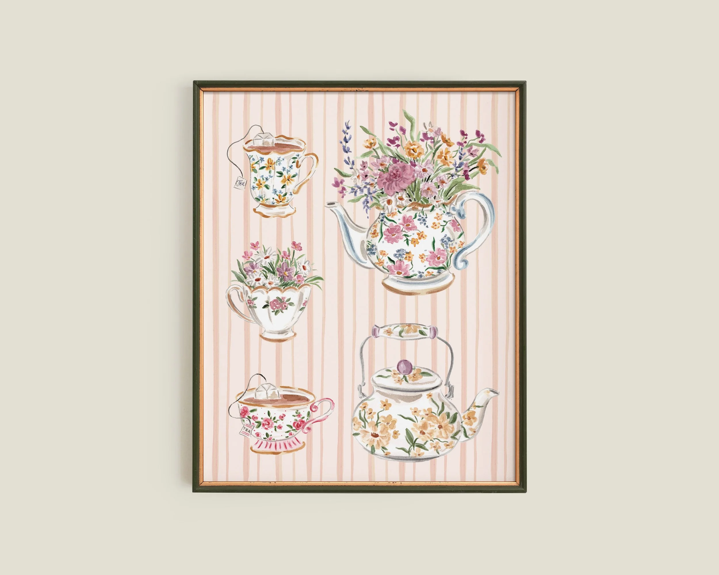 Tea Time 8x10 Art Print Framed Mock.jpg