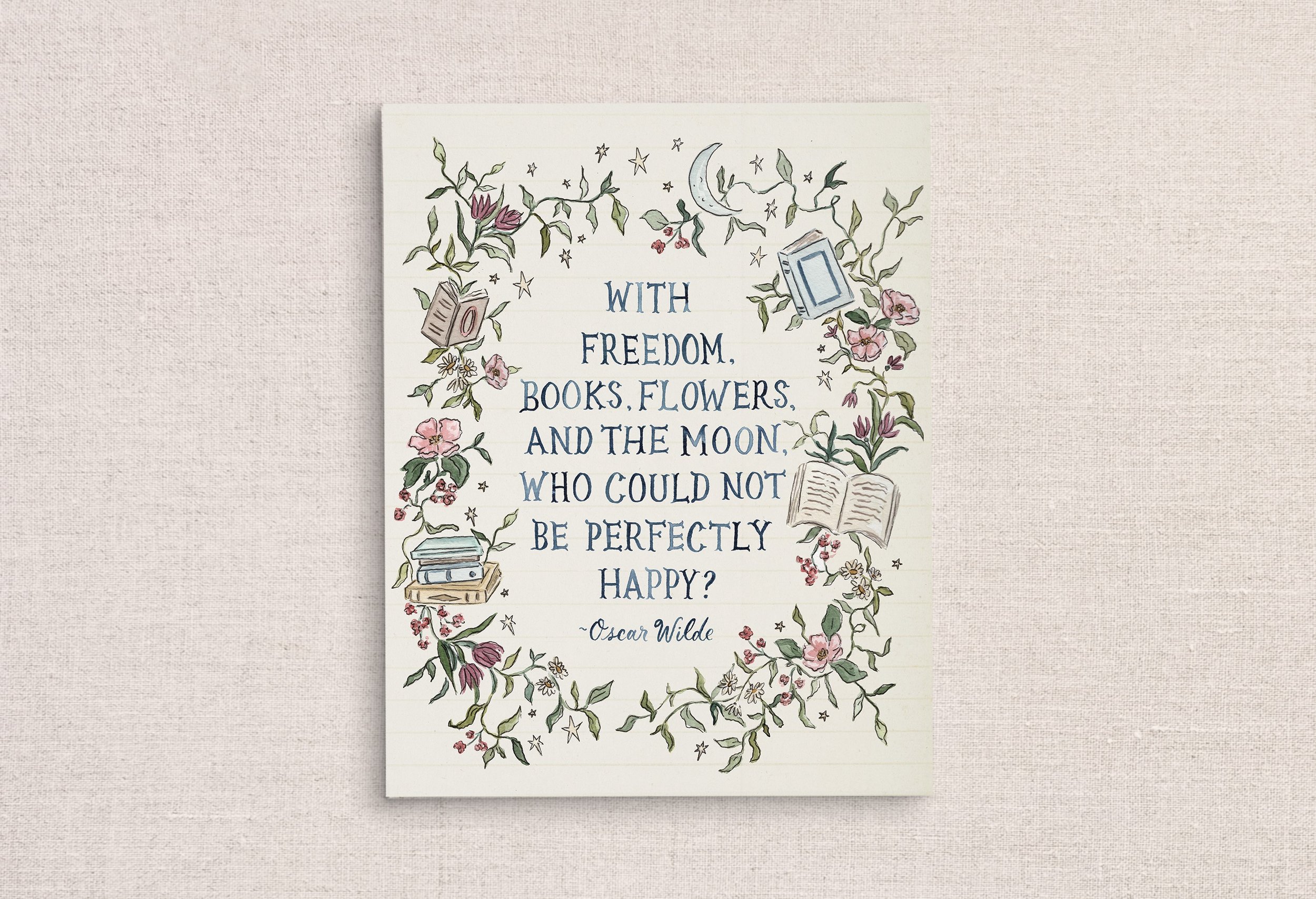 Freedom Books Flower Moon Quote Wall Art Print 8x10