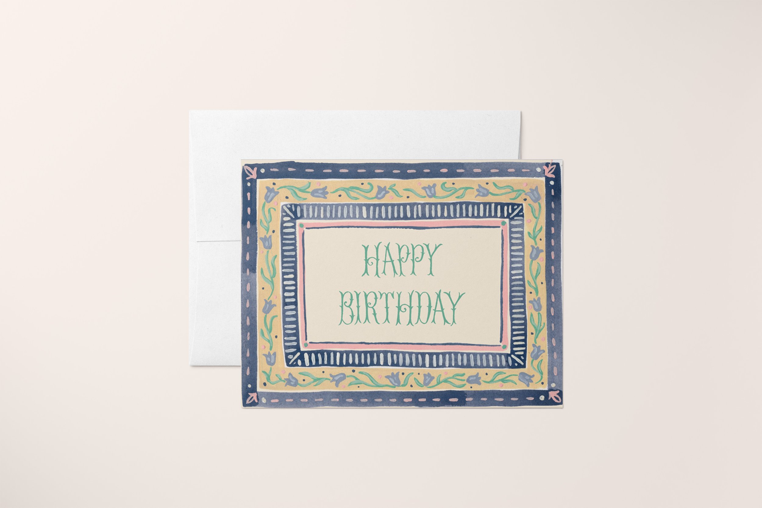Tulips Border Birthday Card Mock with Envelope.jpg