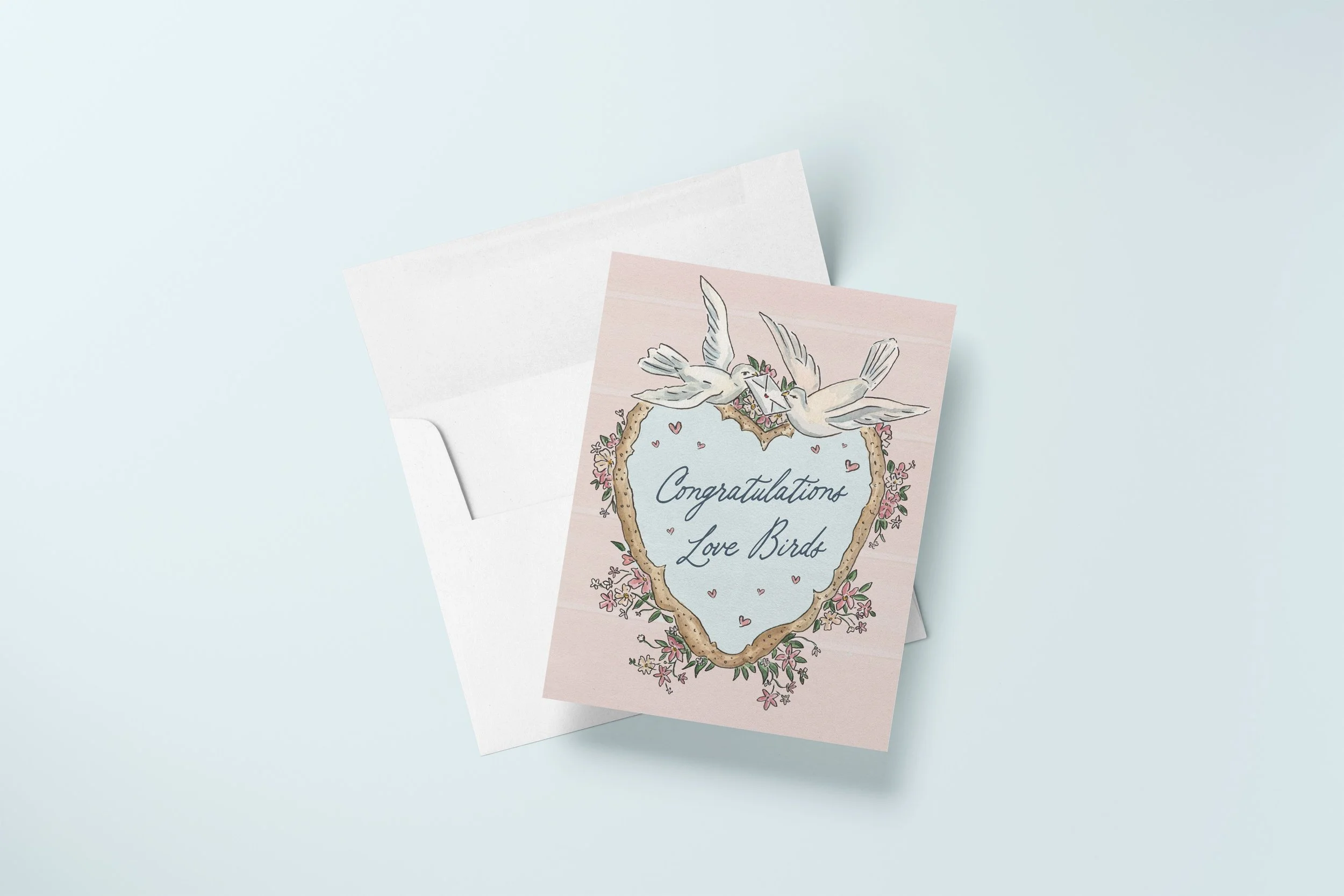 Congratulations Love Birds Card Mock with Envelope.jpg