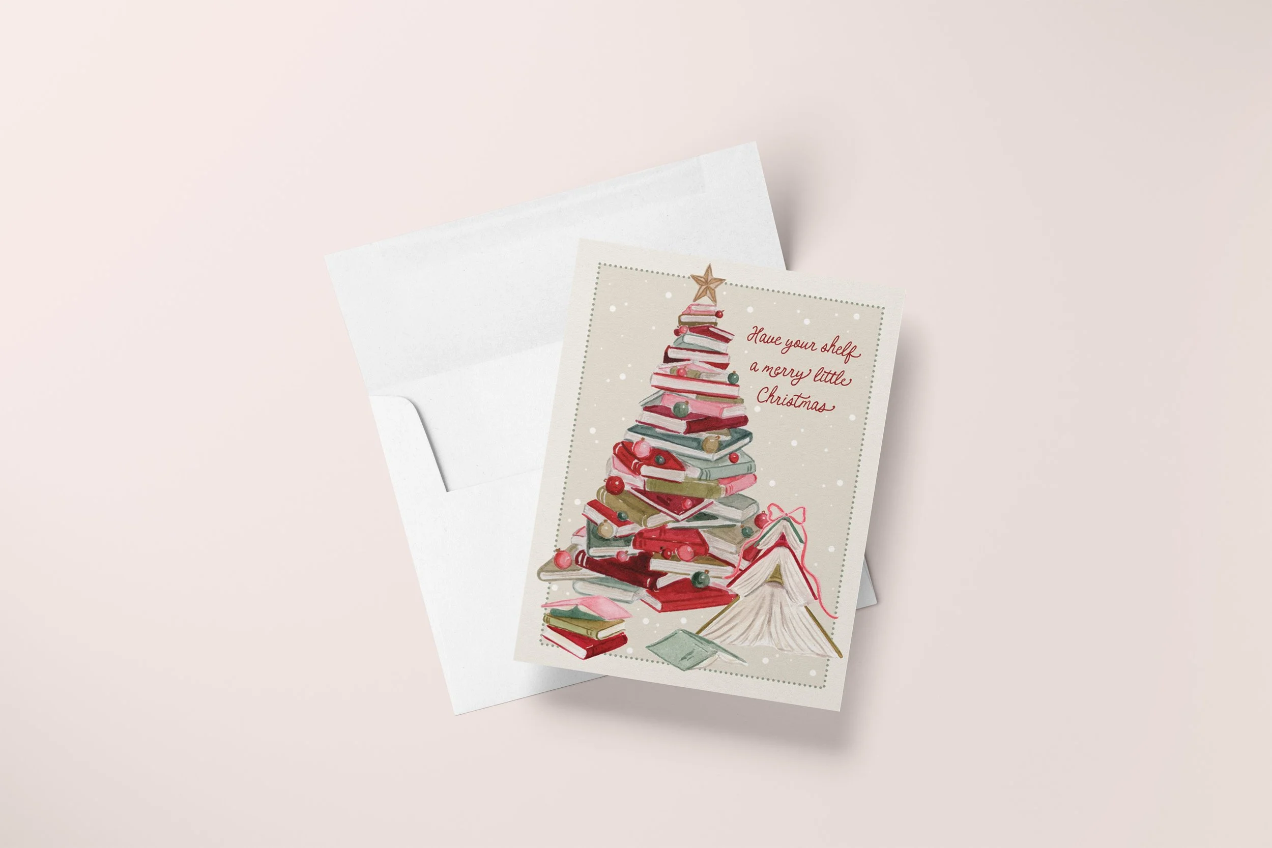 Book Tree Christmas Card Mock with Envelope.jpg
