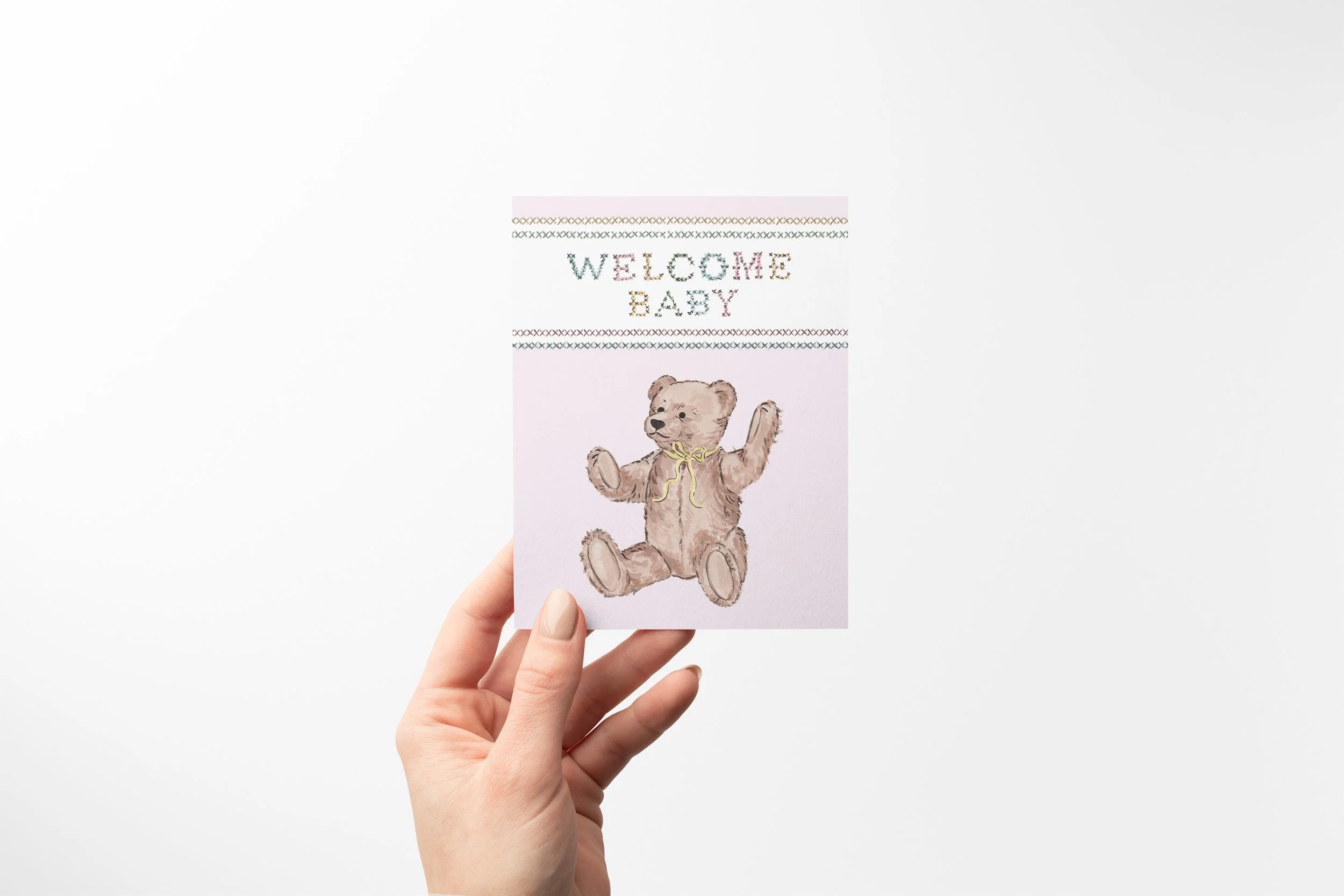 Welcome Baby Bear Card with Hand Mock.jpg