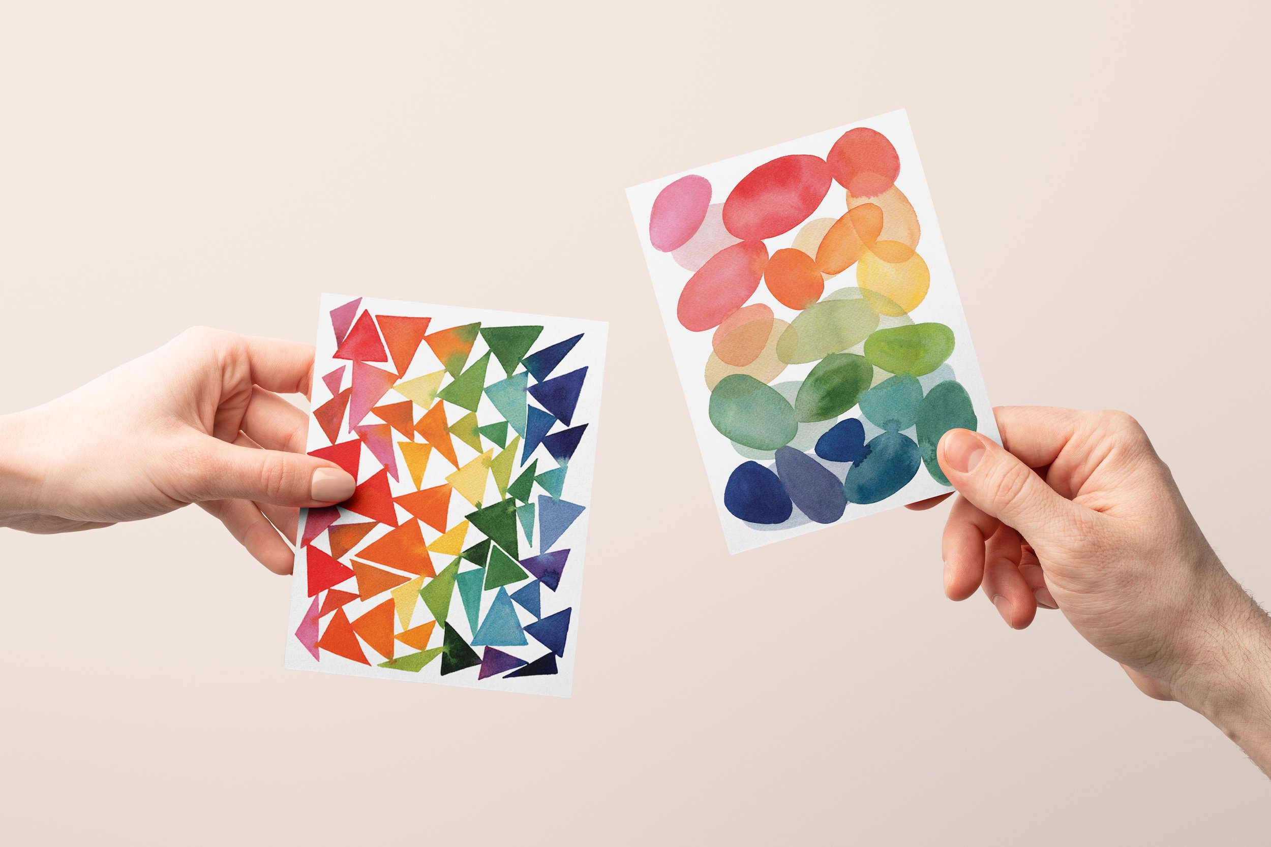 Rainbow Triangles Greeting Card