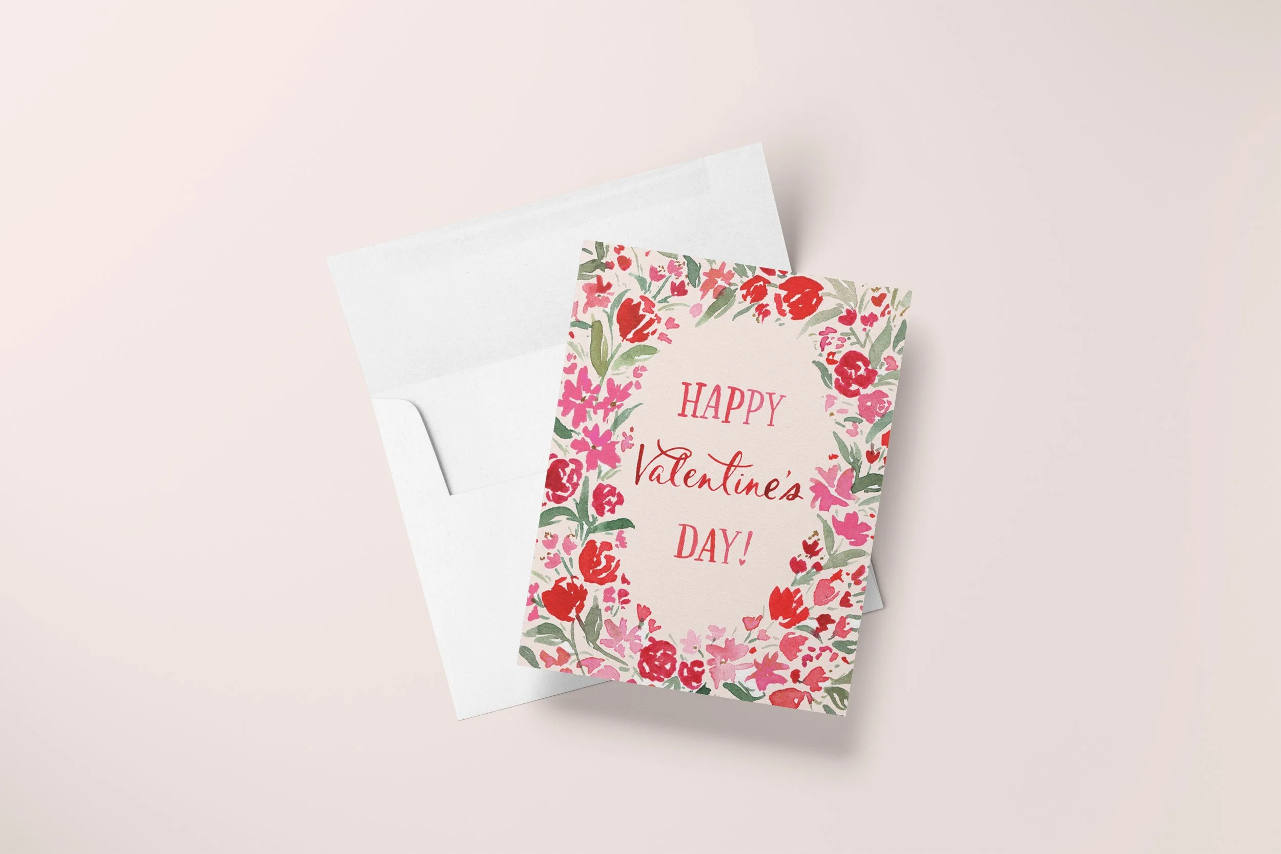 Floral Valentines Day Card Mock with Envelope.jpg