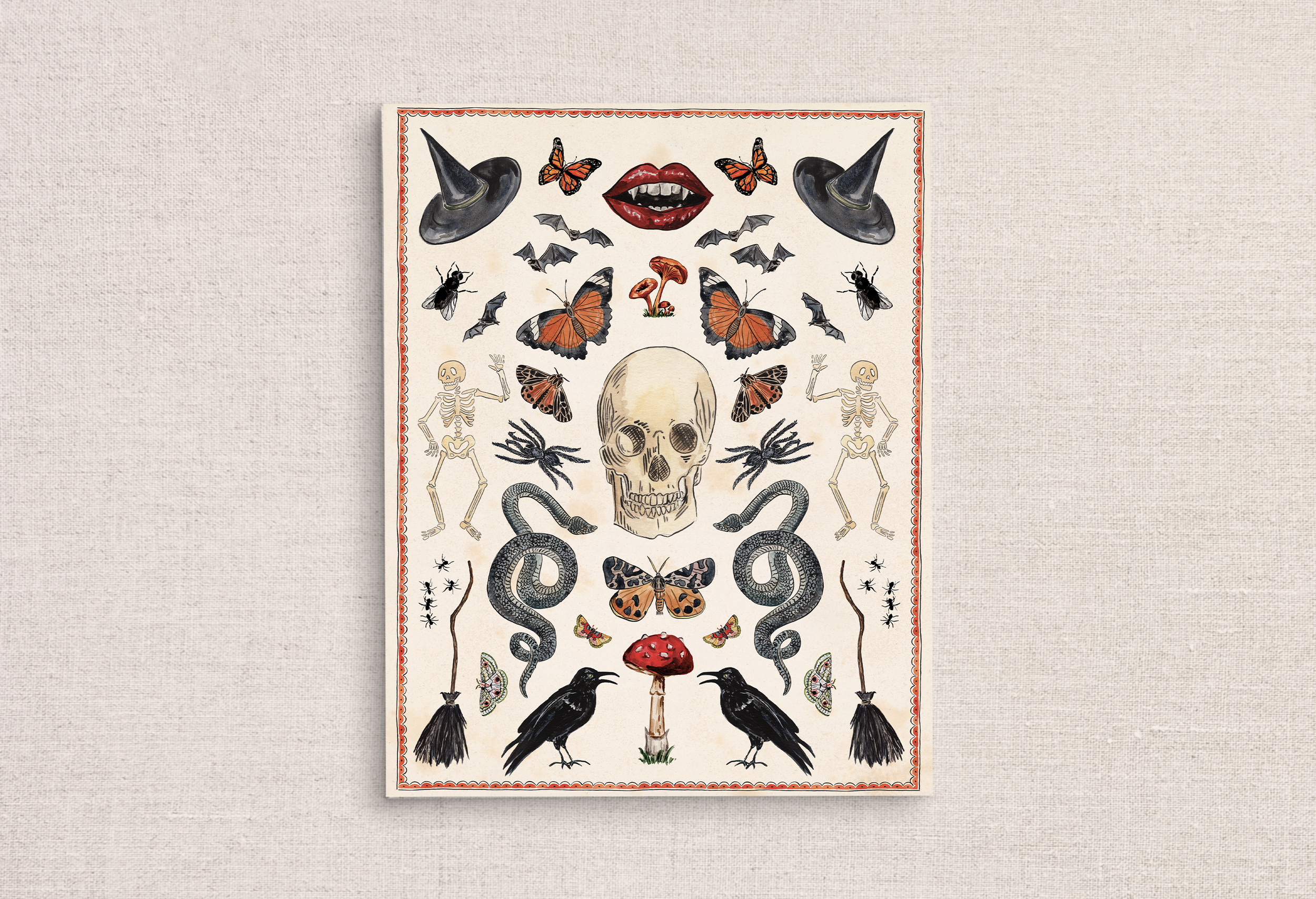 11x14 Spooky Halloween Art Print Mock Unframed.png