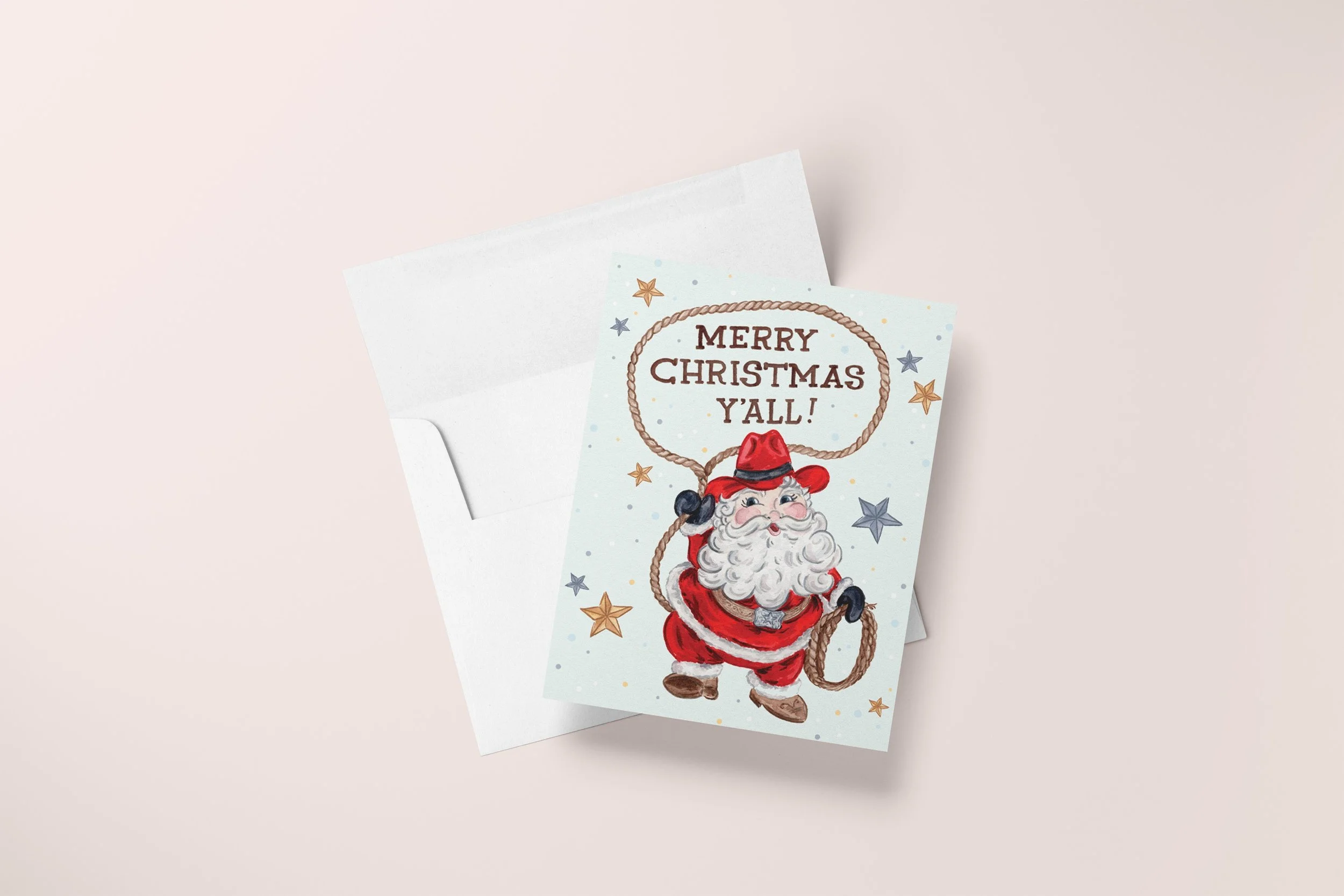 Cowboy Santa Card Mock with Envelope.jpg