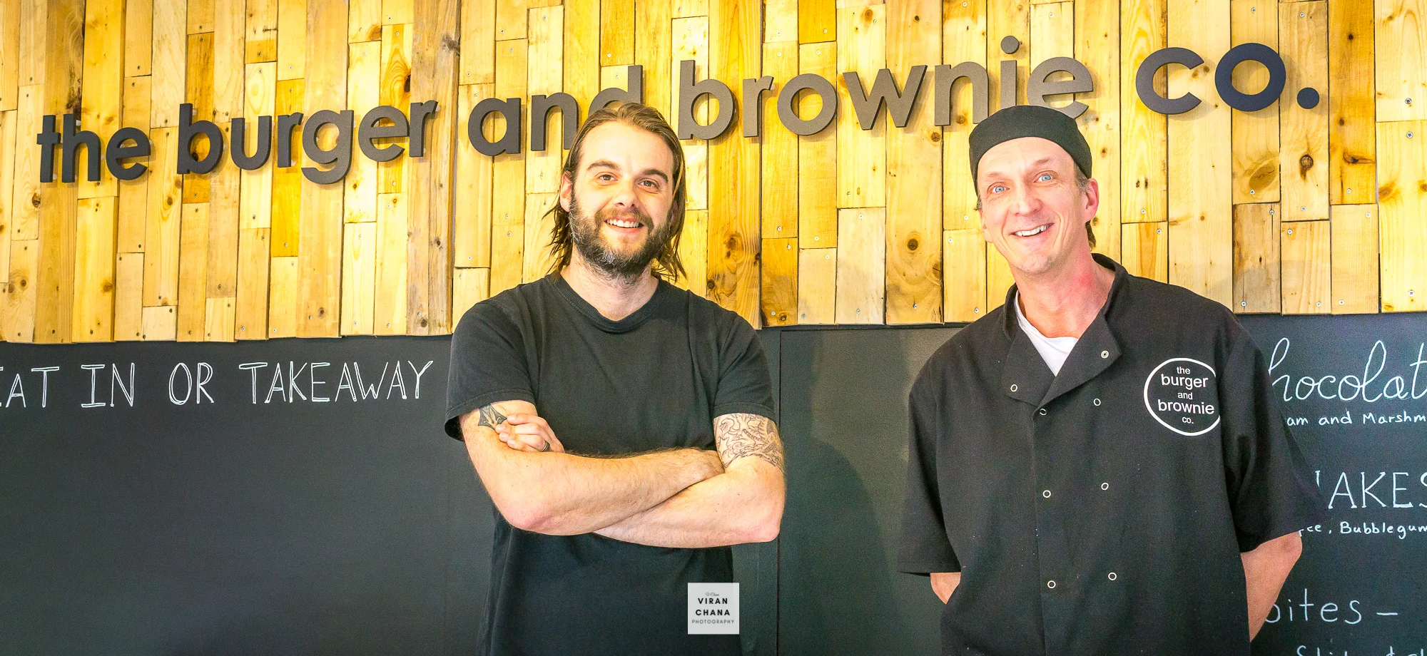 Rhys and Dave from the burger and brownie Co, Artisan Restraunt
