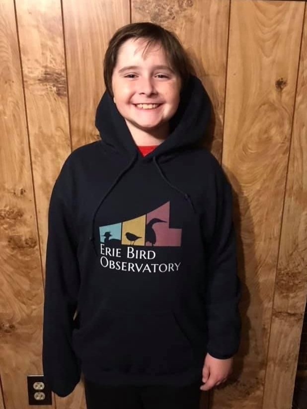  Noah Kauffman excited to receive one of our kids hoodies  