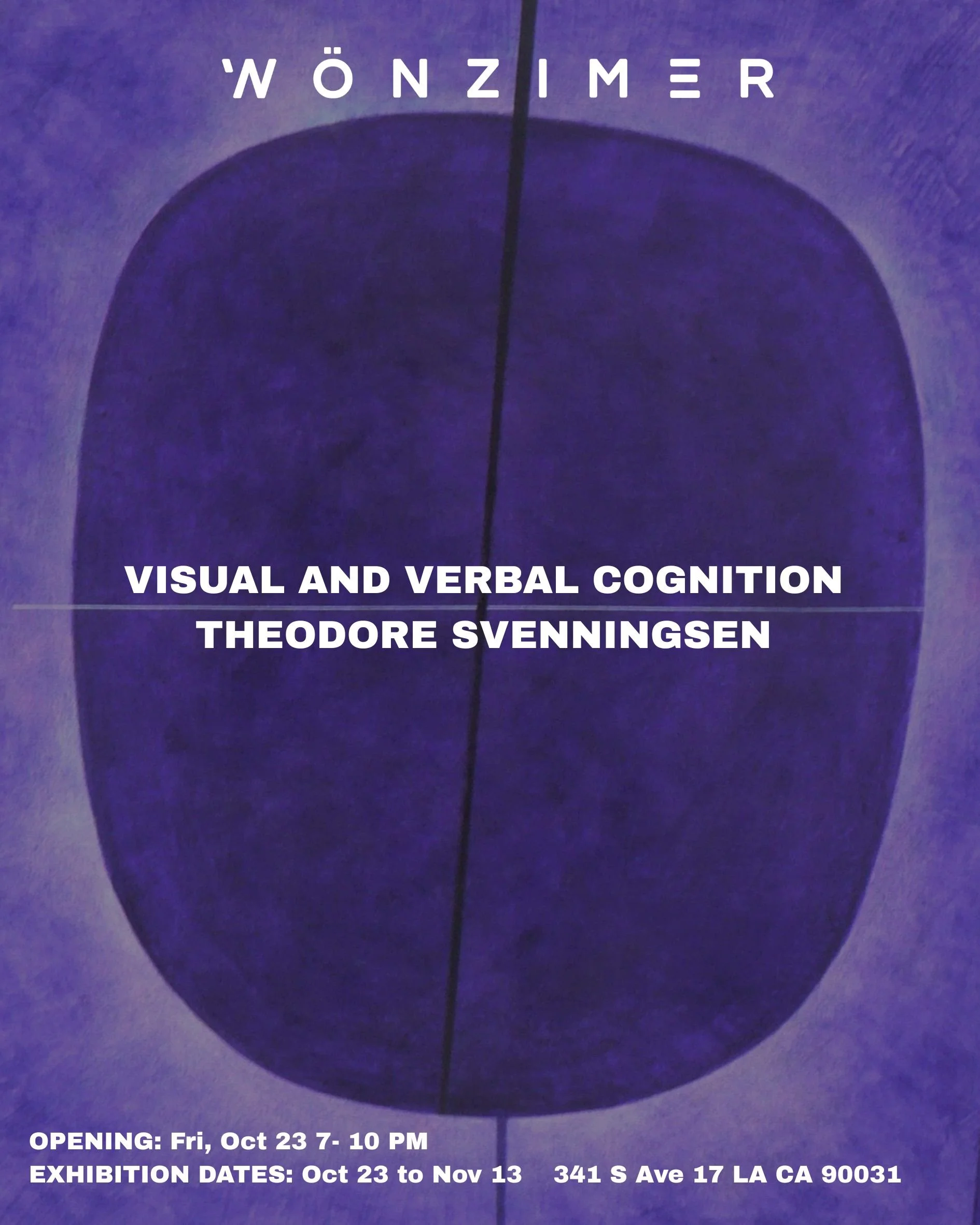 VISUAL AND VERBAL COGNITION THEODORE SVENNINGSEN SOLO EXHIBITION 