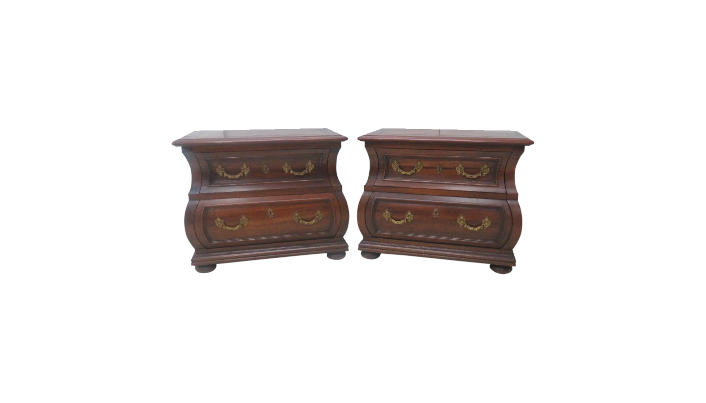 Pair Henredon Cherry Bombay Style Nightstands Sonty Johns Antiques