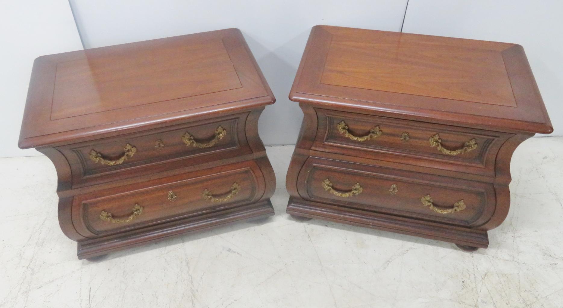 Pair Henredon Cherry Bombay Style Nightstands Sonty Johns Antiques