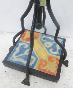 Arts & Craft Iron & Tile Floor Lamp — Sonty Johns' Antiques