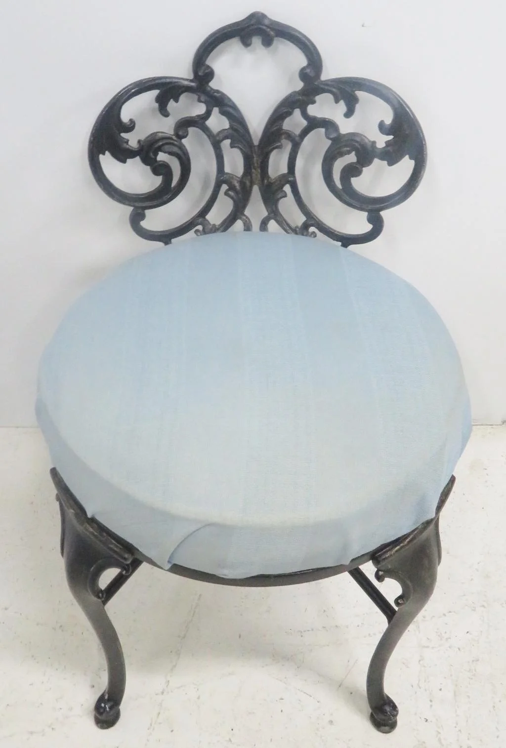 French Style Black Metal Vanity Chair — Sonty Johns' Antiques
