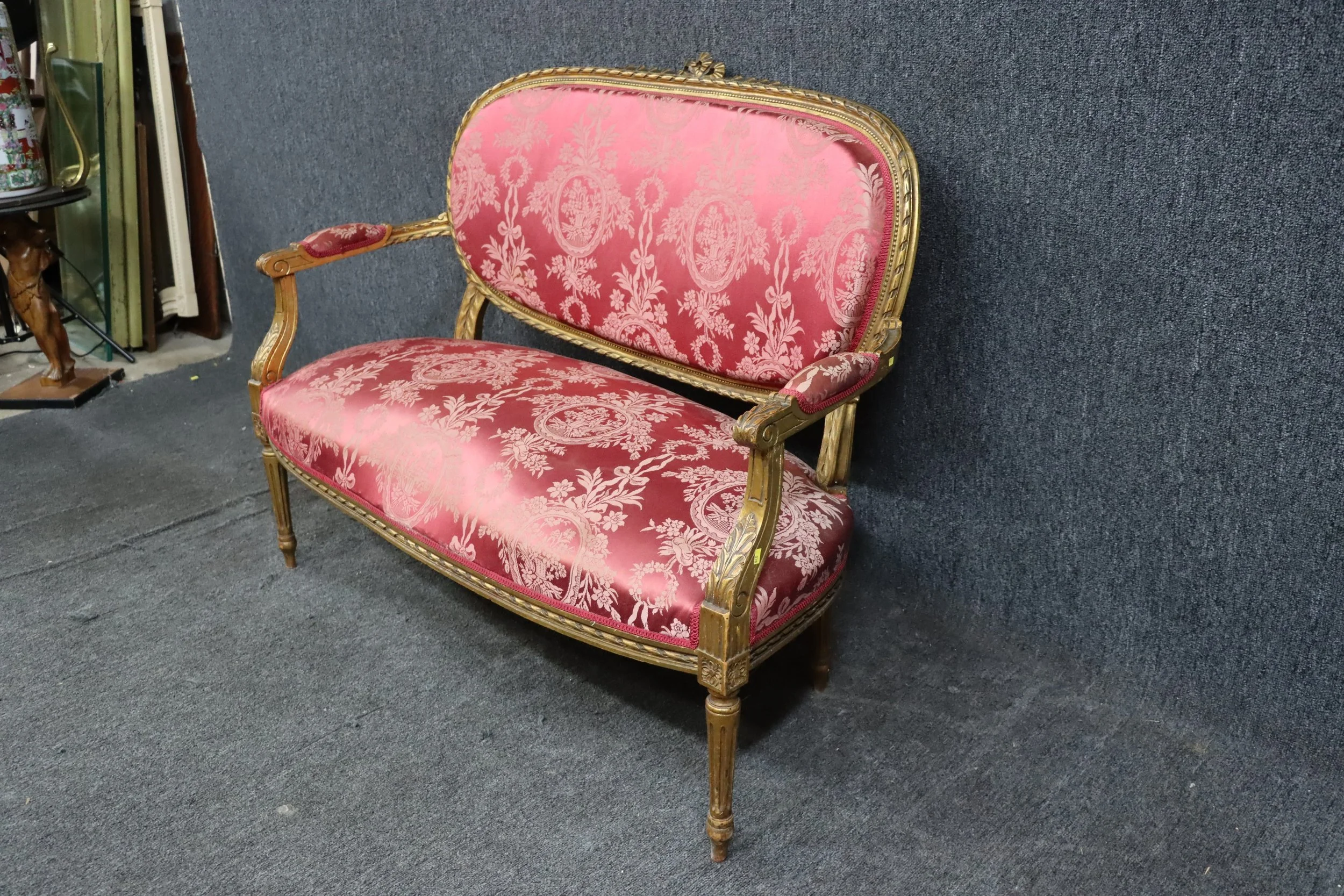 Louis XVI style gold gilded settee — Sonty Johns' Antiques