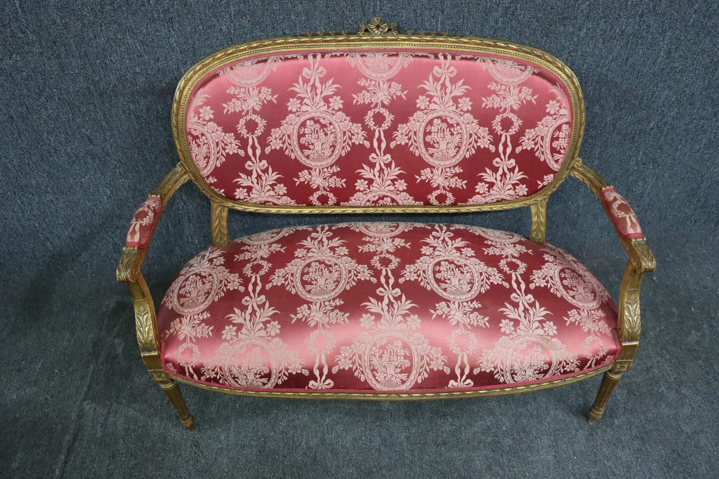 Louis XVI style gold gilded settee — Sonty Johns' Antiques