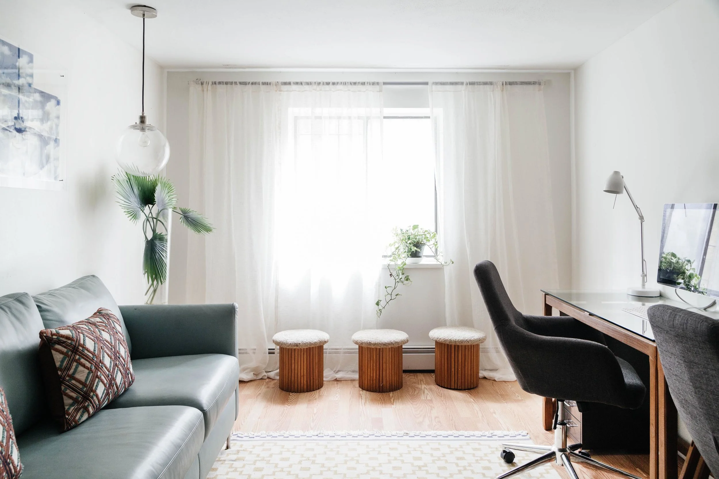 Office area with sofa and desk