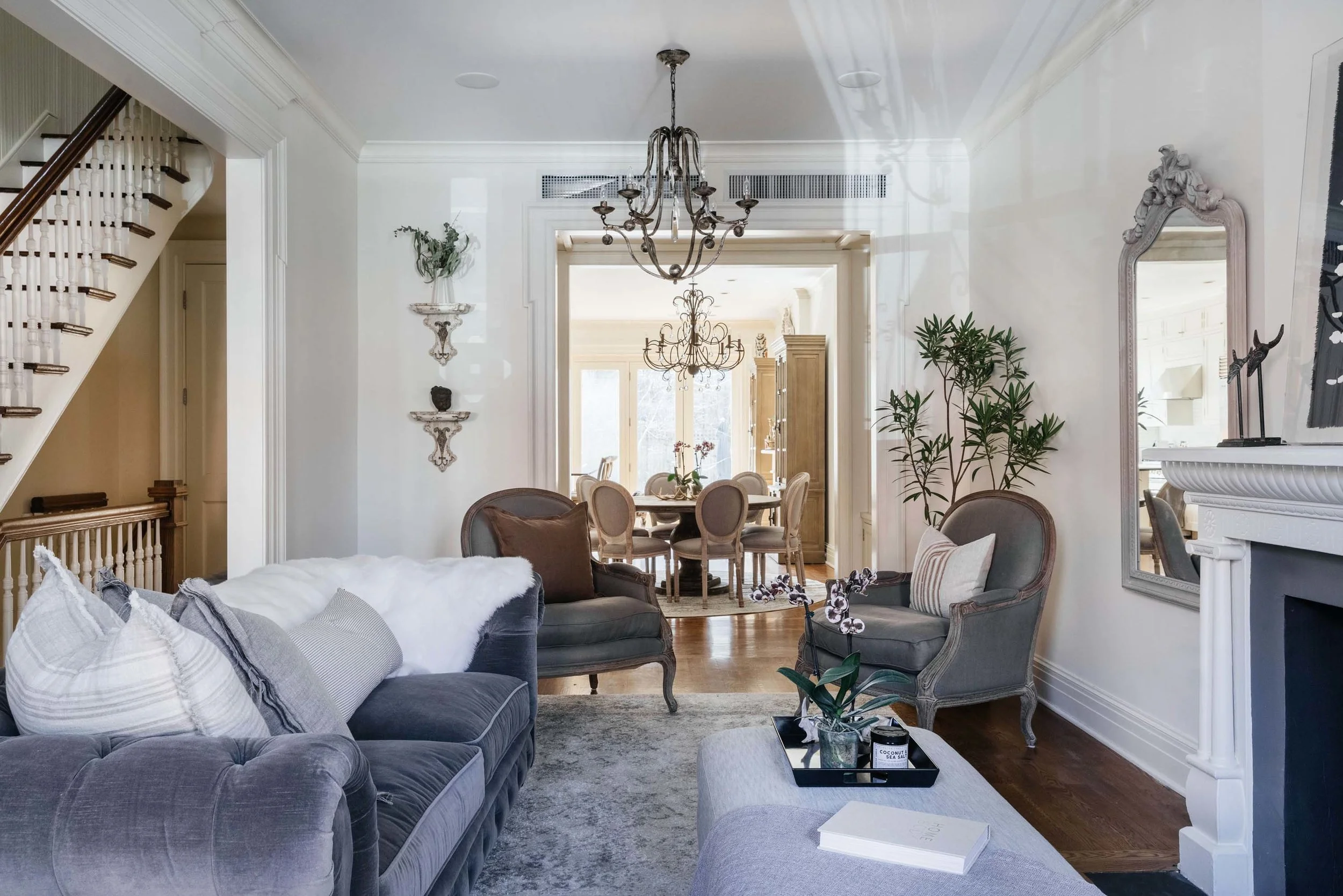 Bright living room area with soft seating