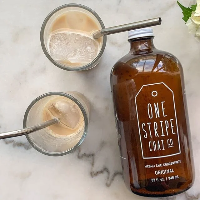 Thank you, @onestripechaico for helping us step-up our WFH home game and actually, our any time at-home game.⁠
⁠
Created in Portland, @onestripechaico concentrate is made with organic black tea sourced from a family-owned tea garden in Assam. With ho