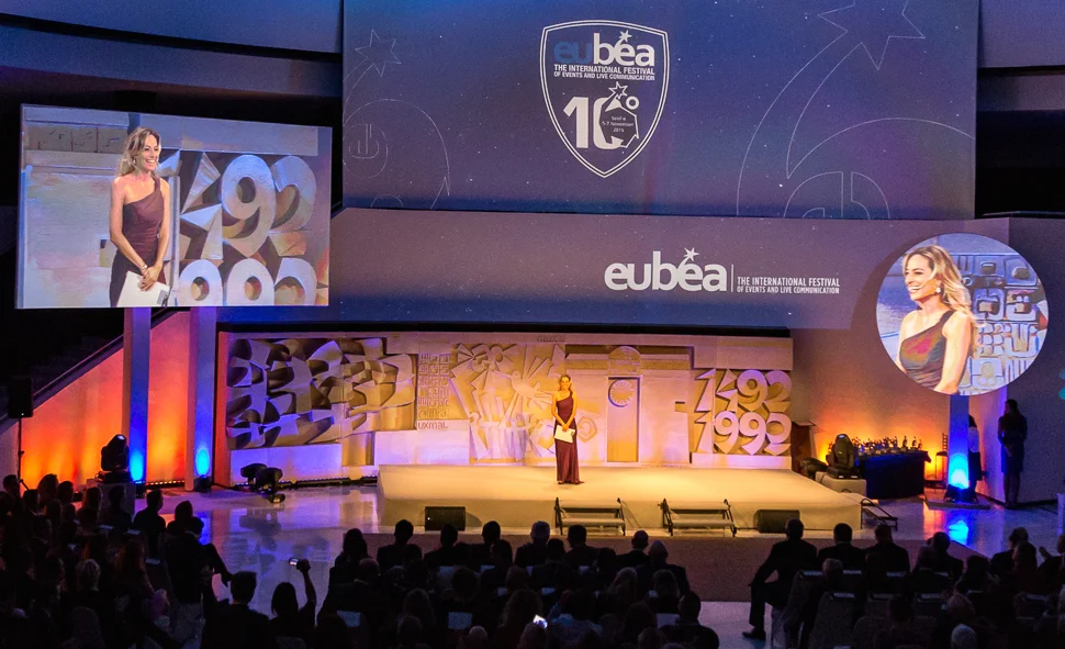 One of the multiple editions of the international EUBEA Awards Gala that Jessica has hosted, honoring outstanding achievements worldwide in the field of live events and brand communication