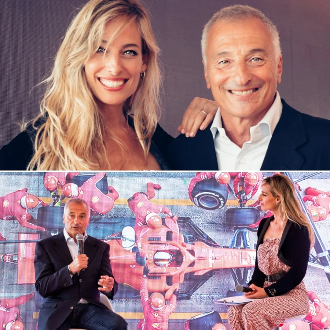 Jessica interviews legendary Formula 1 racecar driver Riccardo Patrese while hosting a corporate event