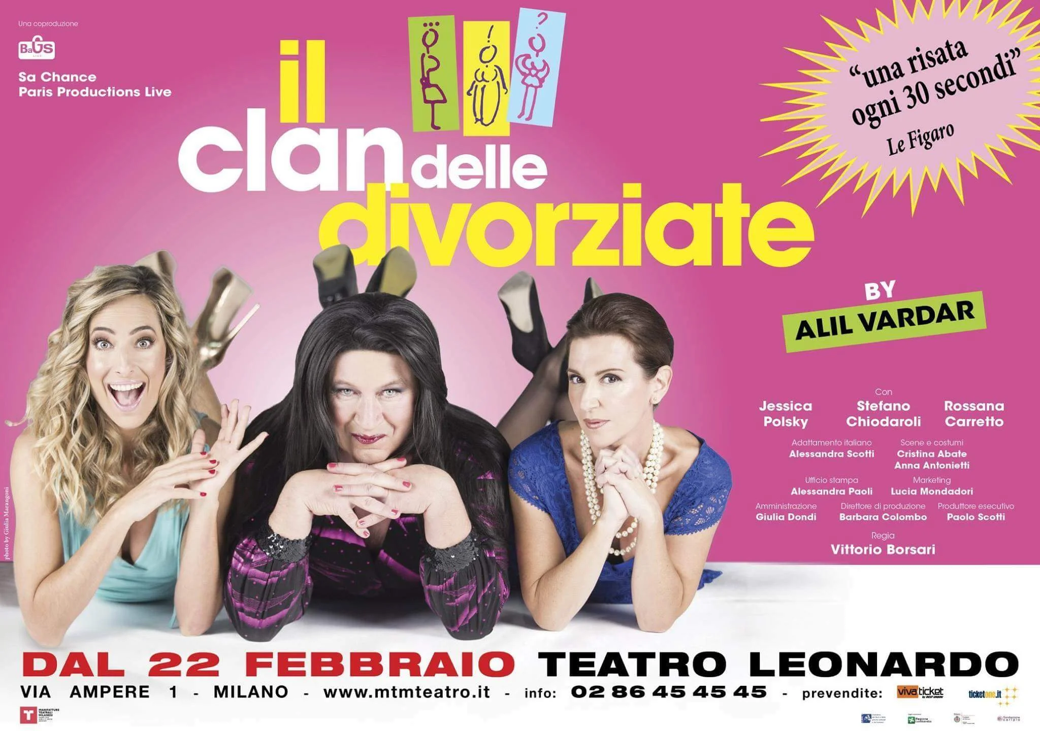 La locandina dello spettacolo teatrale "Il clan delle divorziate"