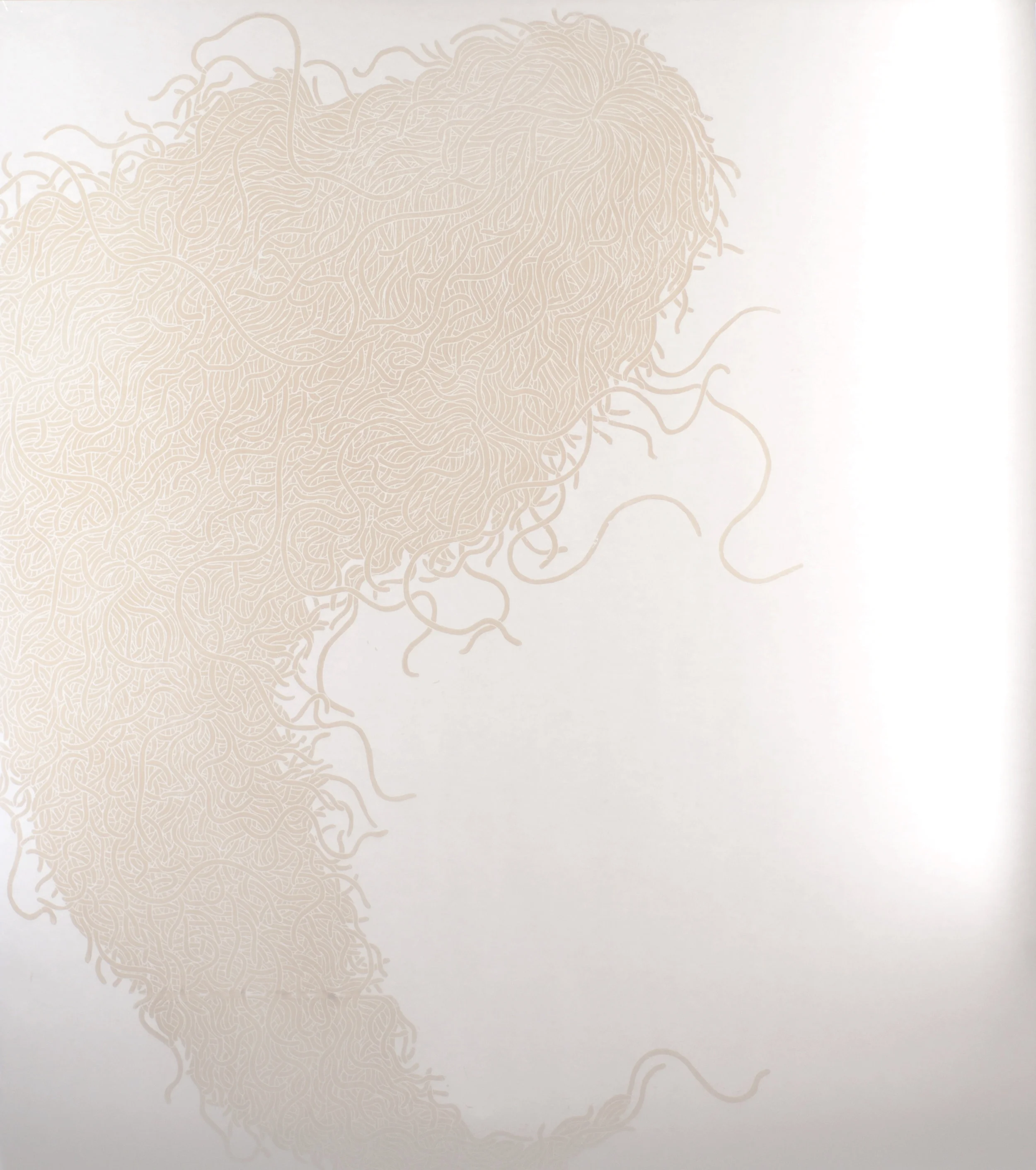 Abyss 002 , 2011, 140cmx120cm. Woodcut printed white on white, edition of 3.