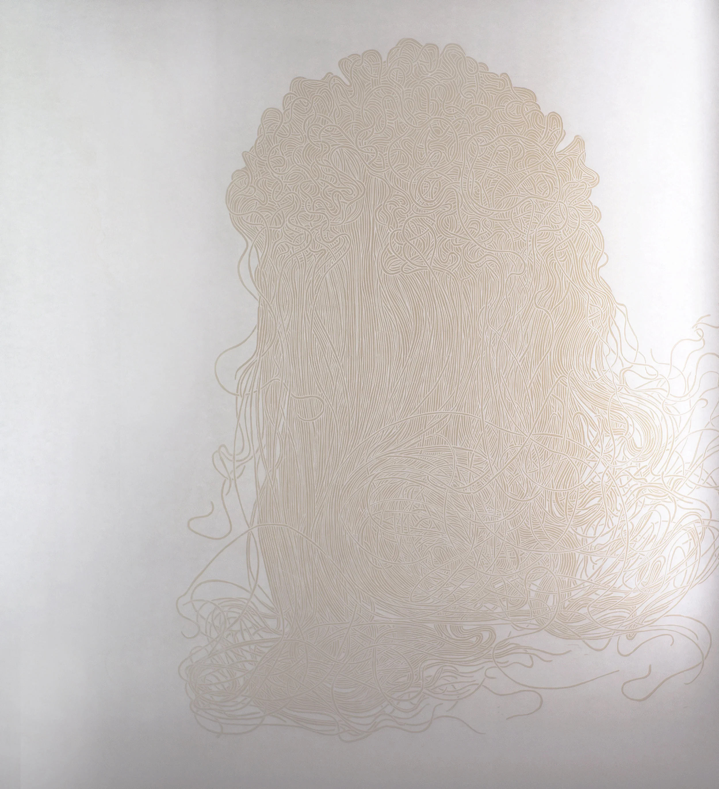 Abyss 001 , 2011, 140cmx120cm. Woodcut printed white on white, edition of 3.