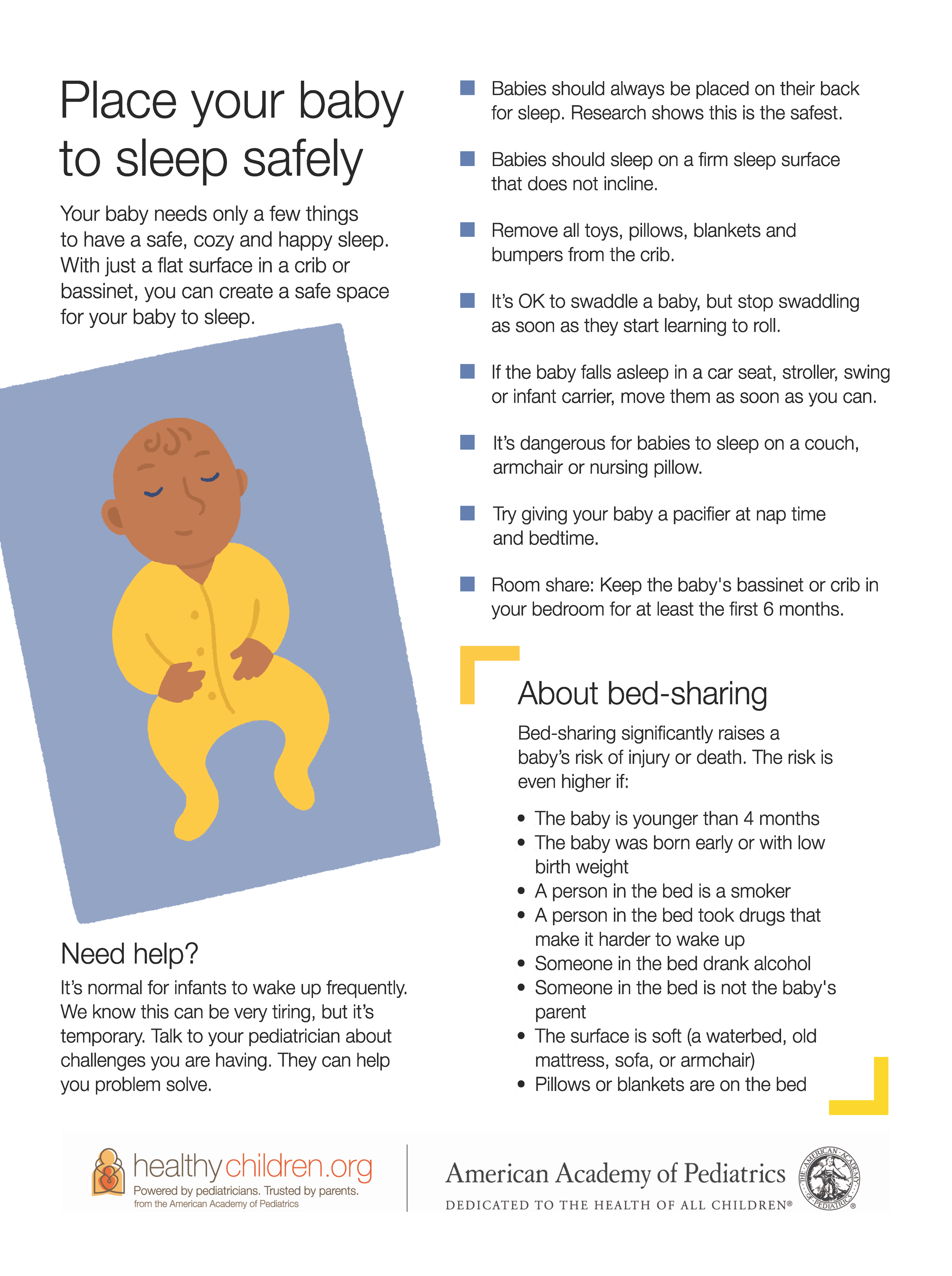 Facts sheet for placing your baby to sleep