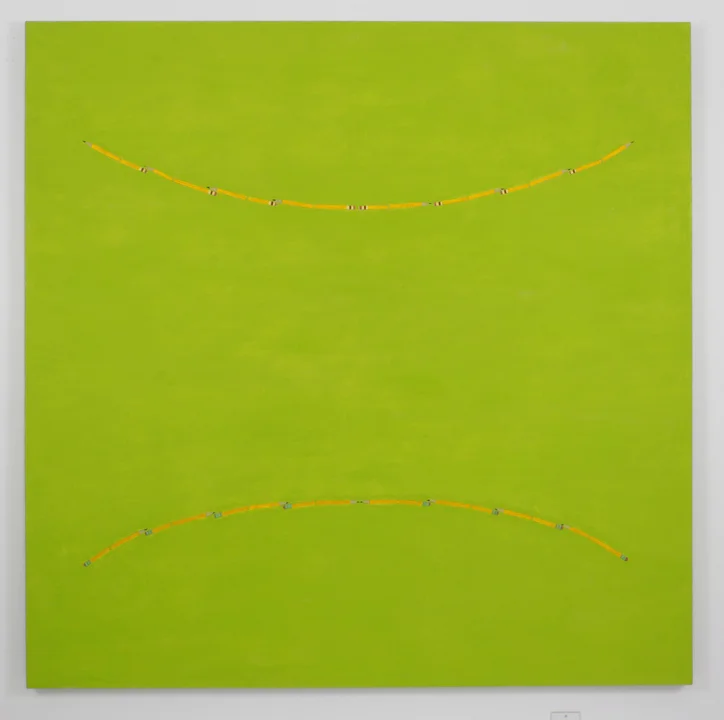 "Green Happy/Sad", 2005 , oil on linen, 60 x 60 inches