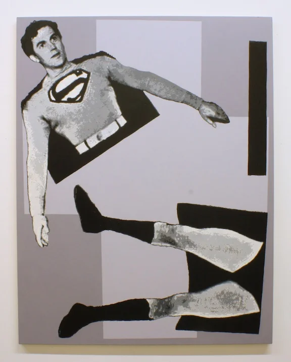 "After Malevich w/Superman in 3 Parts", 2013 , oil on canvas, 66 x 51-1/4 inches