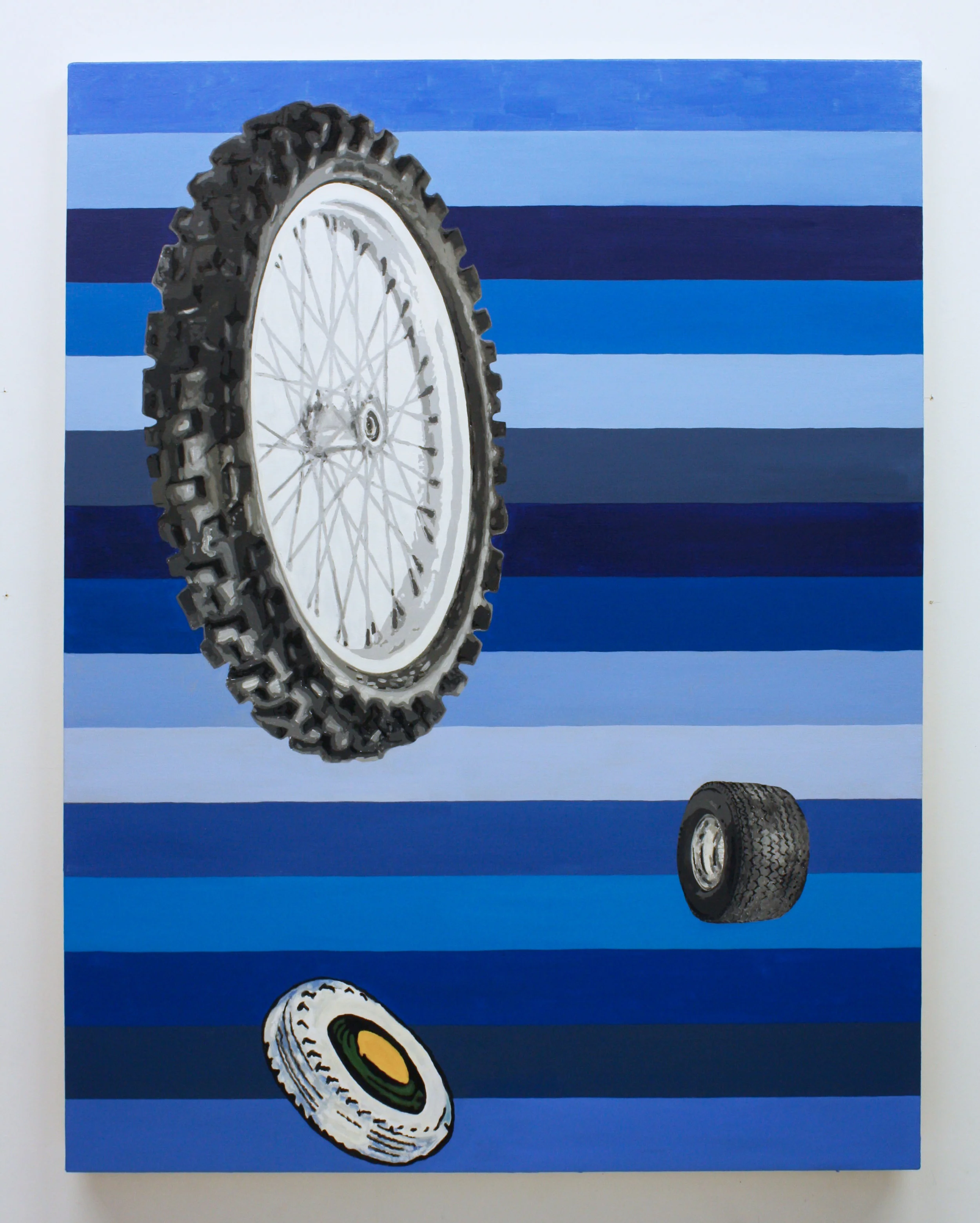 "Untitled, (Tires)", 2017 , oil on canvas, 60 x 46 inches