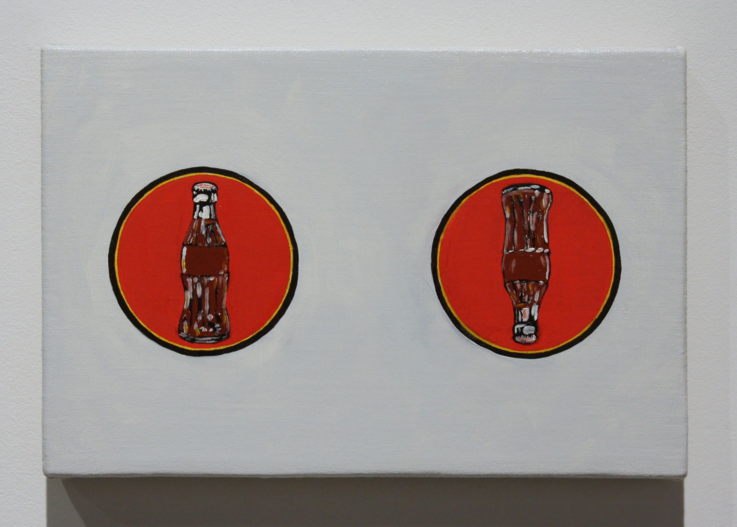 "Untitled, (2 Cokes)", 2016 , oil on linen, 8 x 12 inches