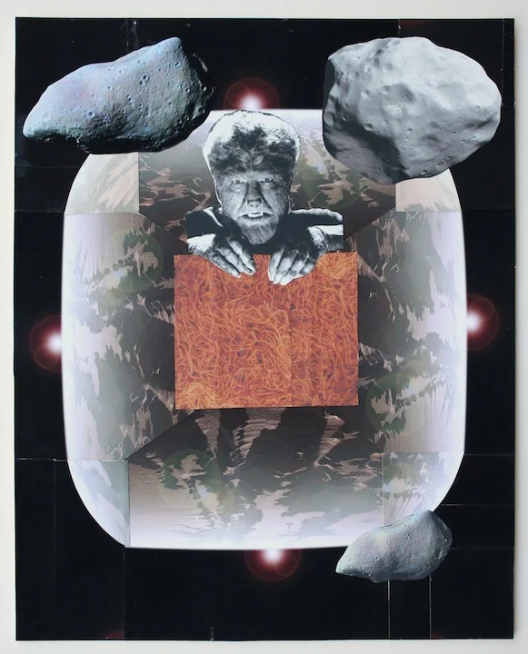 "Untitled, w/ Monster", 2015 , unique inkjet print collage, 20 x 16 inches